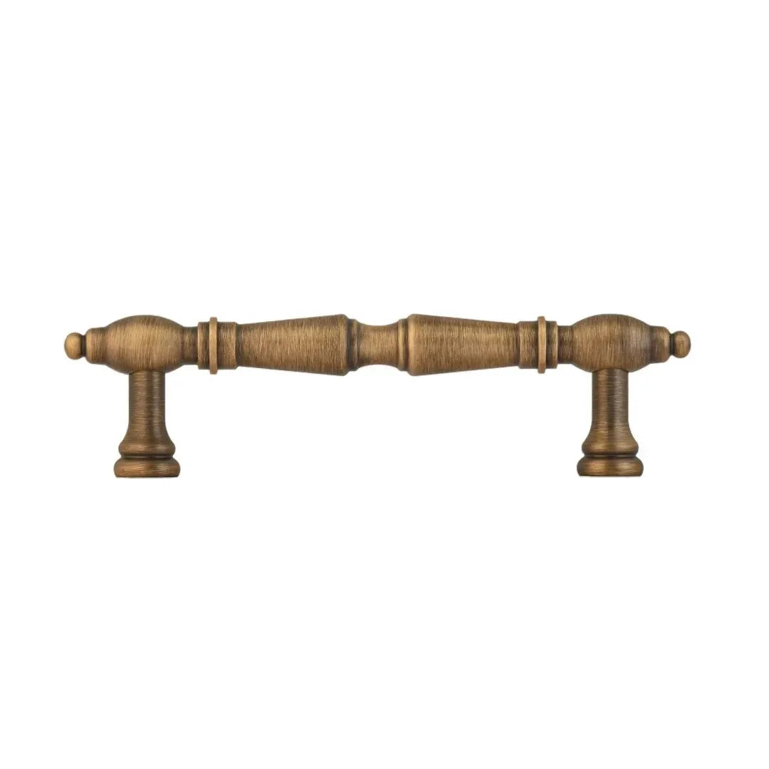 Door handle solid brass antique bronze finish by Mantara, model temple handle B-0123, bronze handle for pooja doors.
