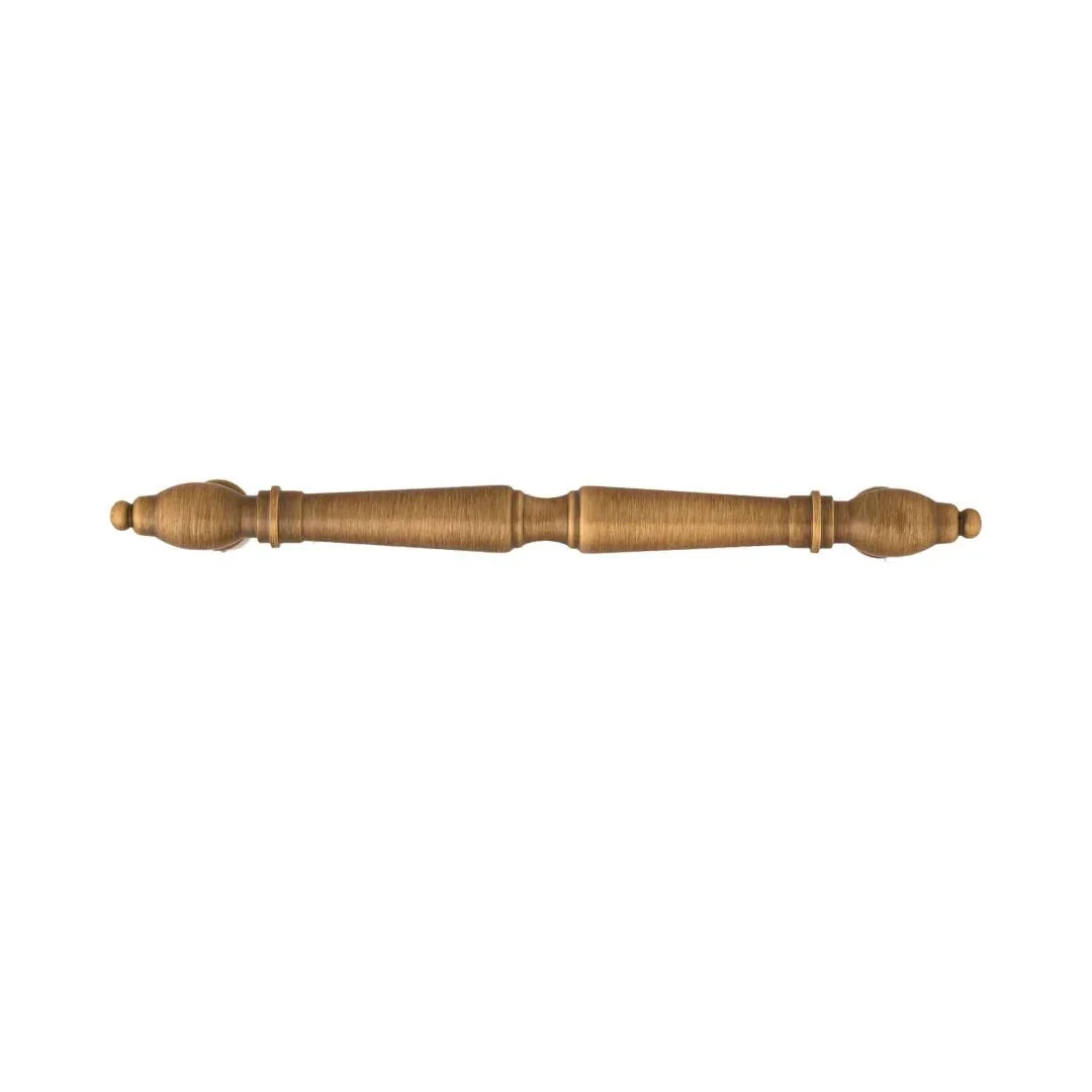 Door handle solid brass antique bronze finish by Mantara, model temple handle B-0123, bronze handle for pooja doors.