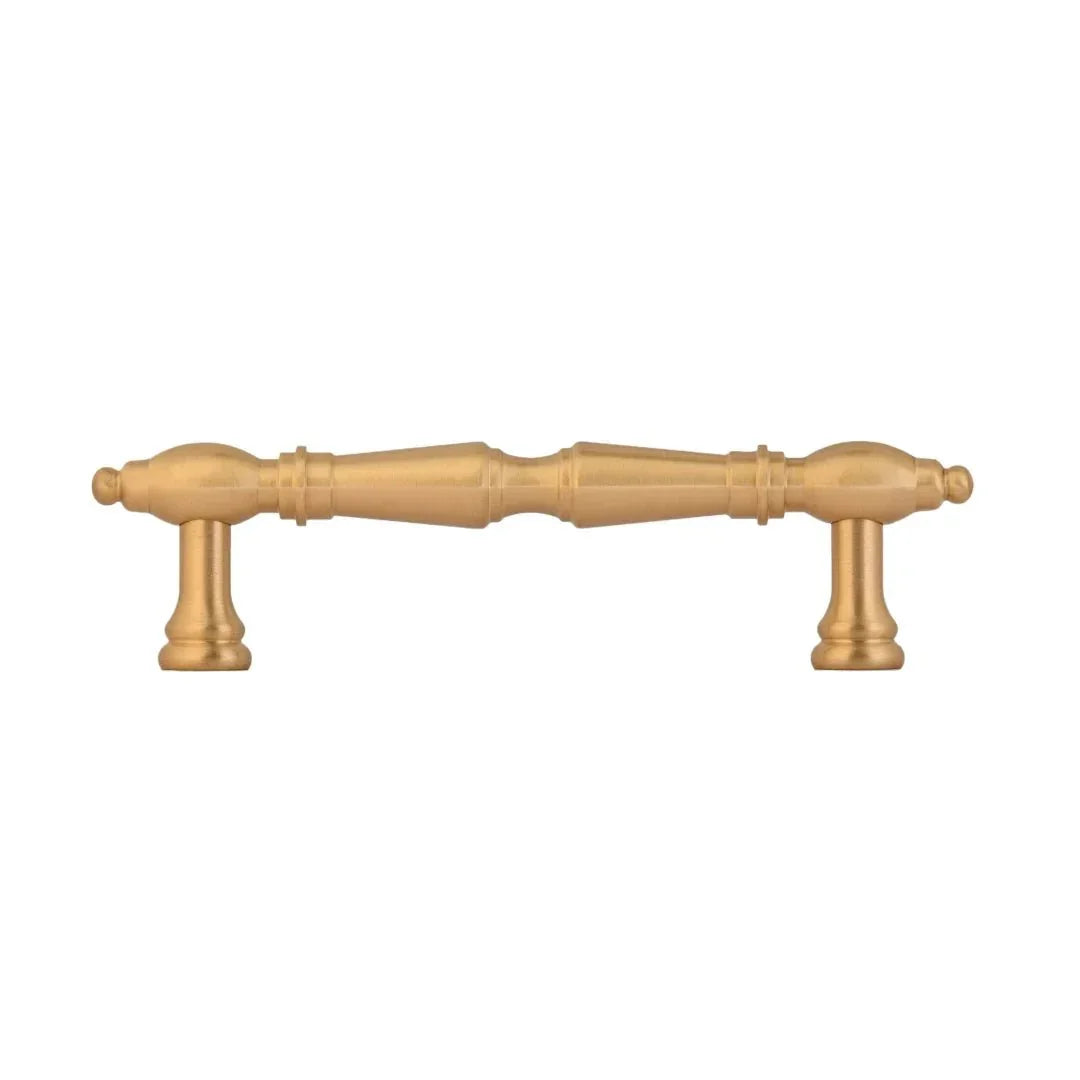 Door handle solid brass antique gold finish by Mantara, model temple handle B-0123, gold handle for pooja doors.