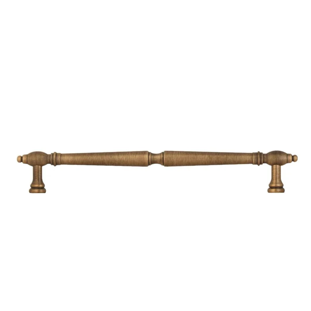 Door handle solid brass antique bronze finish by Mantara, model temple handle B-0123, bronze handle for pooja doors.