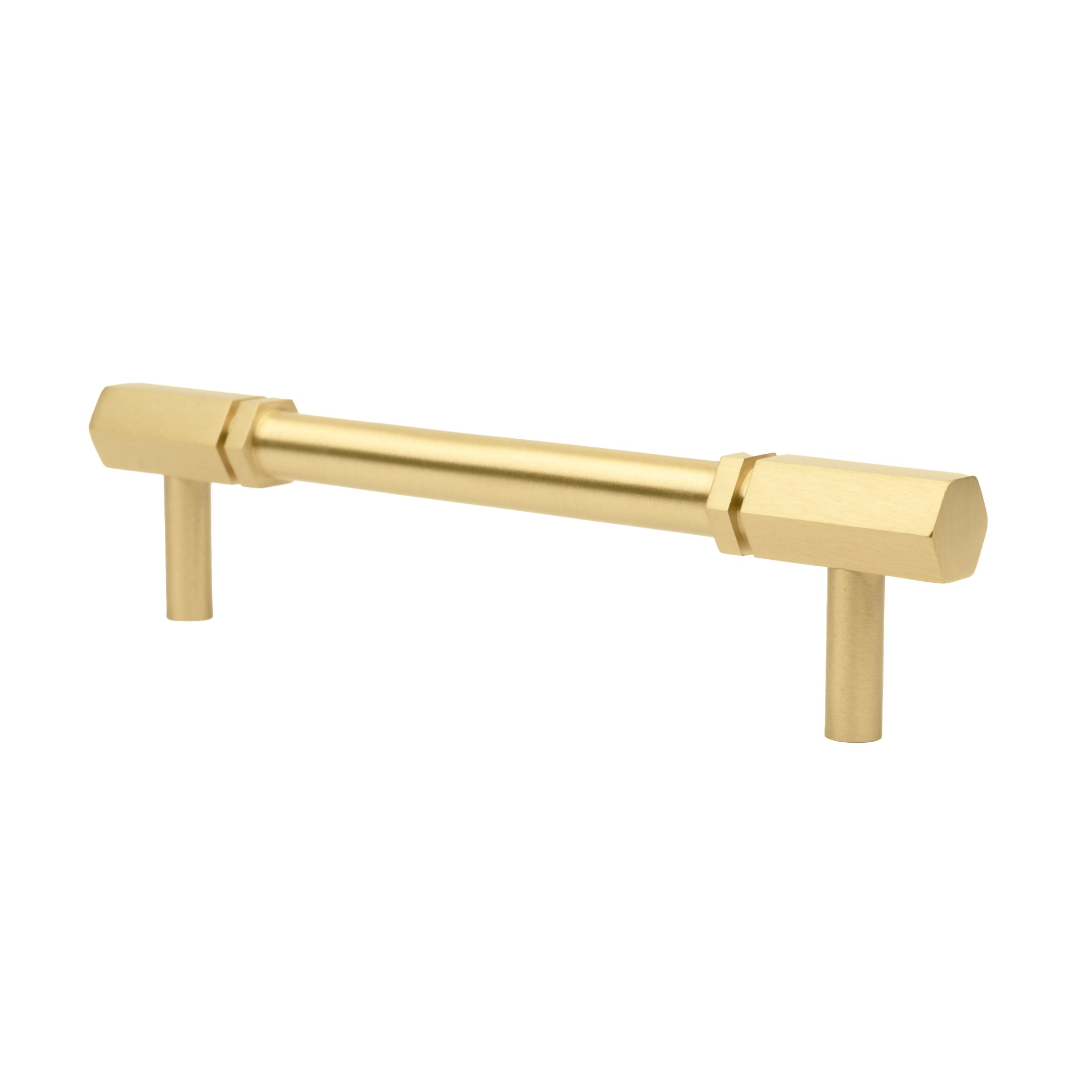 B-0059 Brooklyn solid brass cabinet handle, gold finish, size 162mm with 22mm grip, for kitchen drawers & wardrobes by Mantara