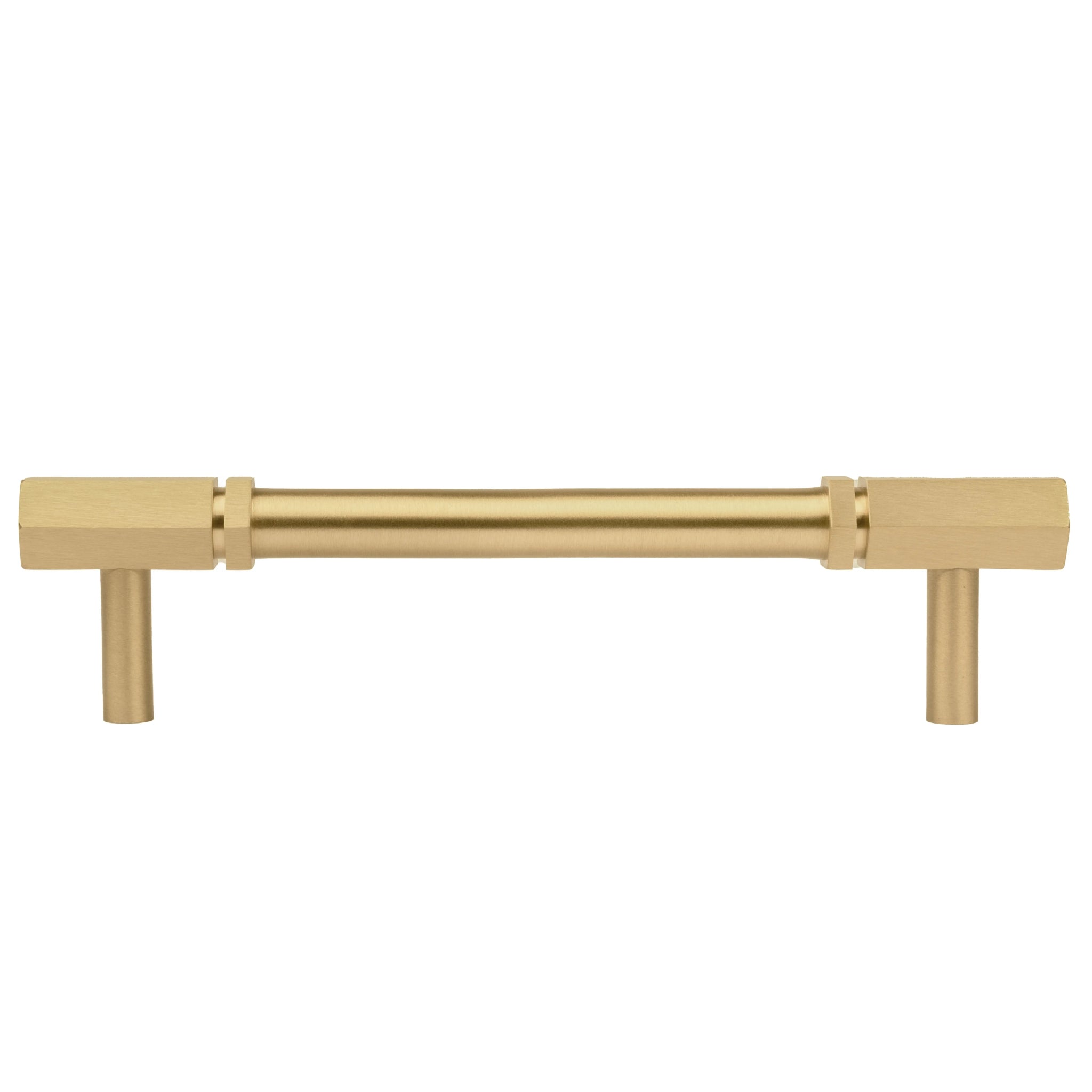 B-0059 Brooklyn solid brass cabinet handle, gold finish, size 162mm with 22mm grip, for kitchen drawers & wardrobes by Mantara