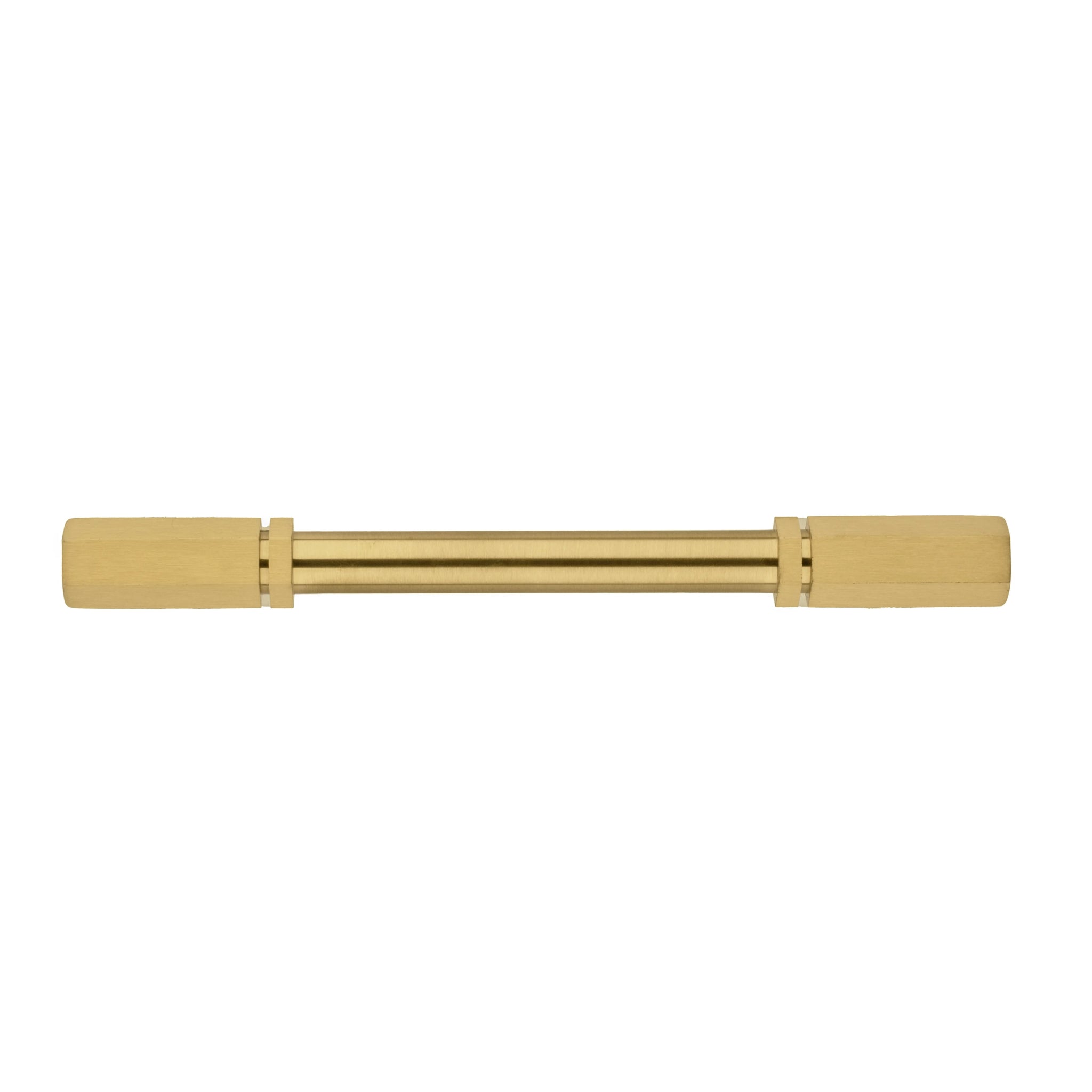 B-0059 Brooklyn solid brass cabinet handle, gold finish, size 162mm with 22mm grip, for kitchen drawers & wardrobes by Mantara