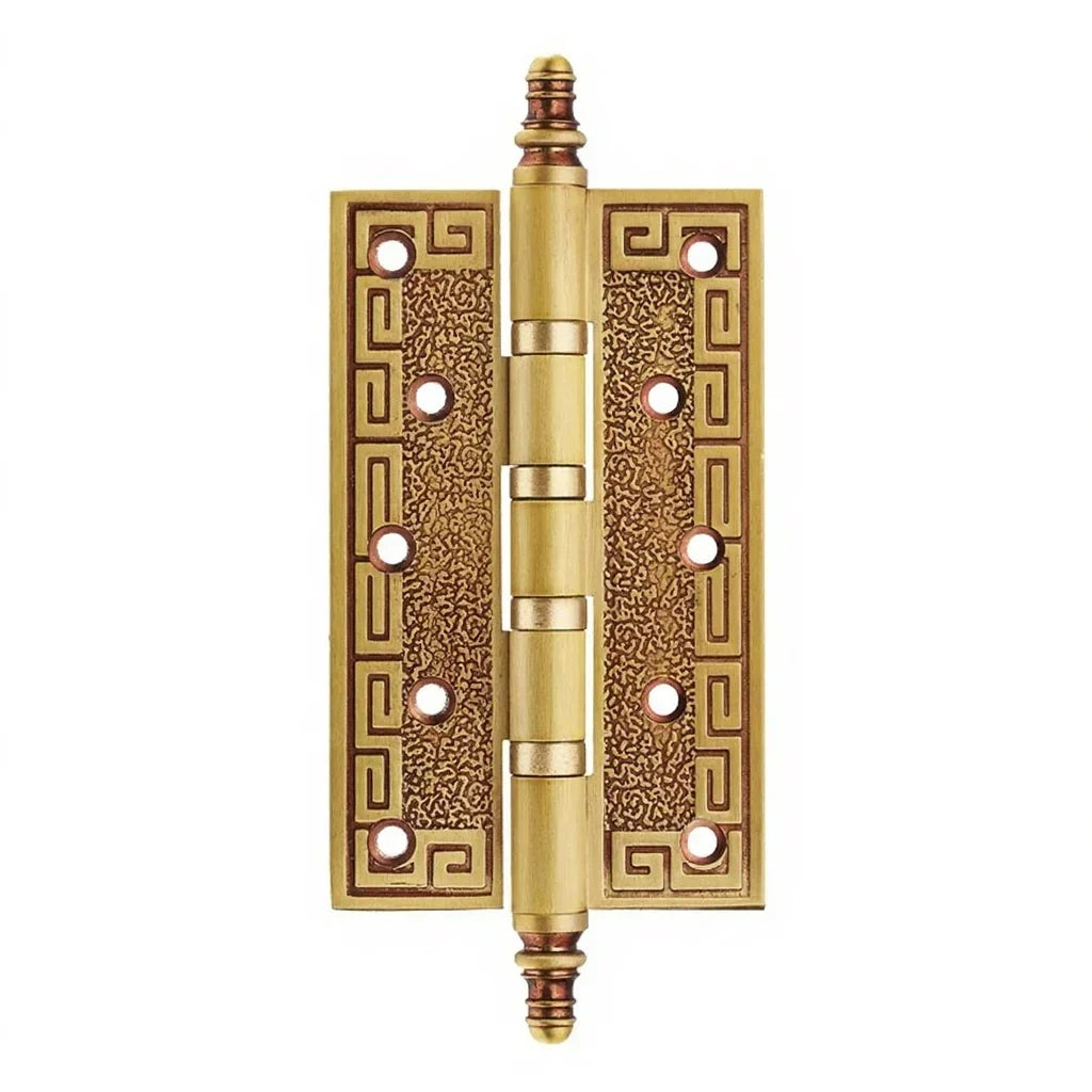 Sovrin Hinge HNG-003 brass hinge for cabinets, brushed finish, sizes 100mm 127mm, in coffee black & red gold, suitable for drawers & furniture by Mantara