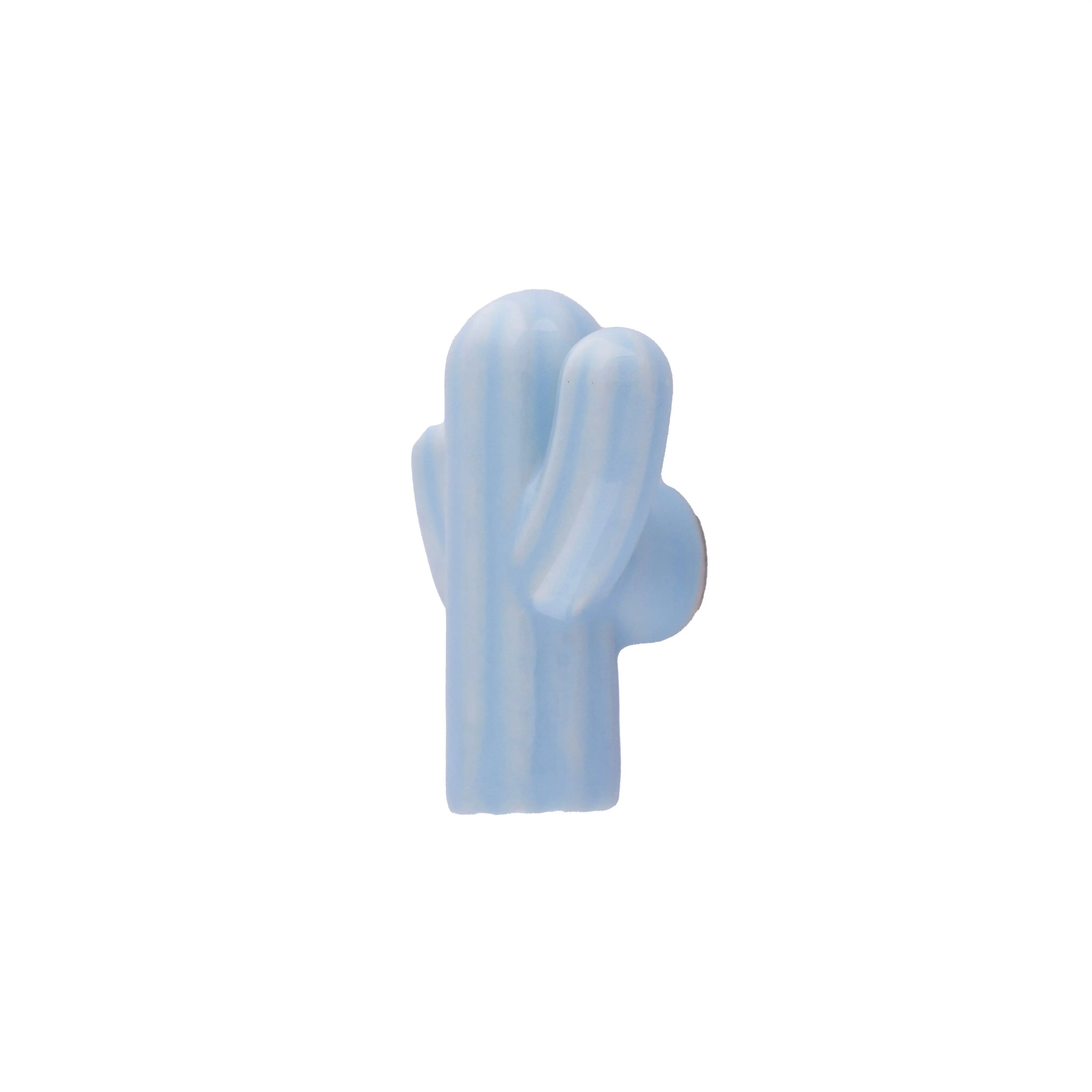 Cabinet knob, ceramic, pink/blue/green, Mantara, Cactus Knob,CR-0004 ceramic knobs, decorative knobs, kids room knobs.