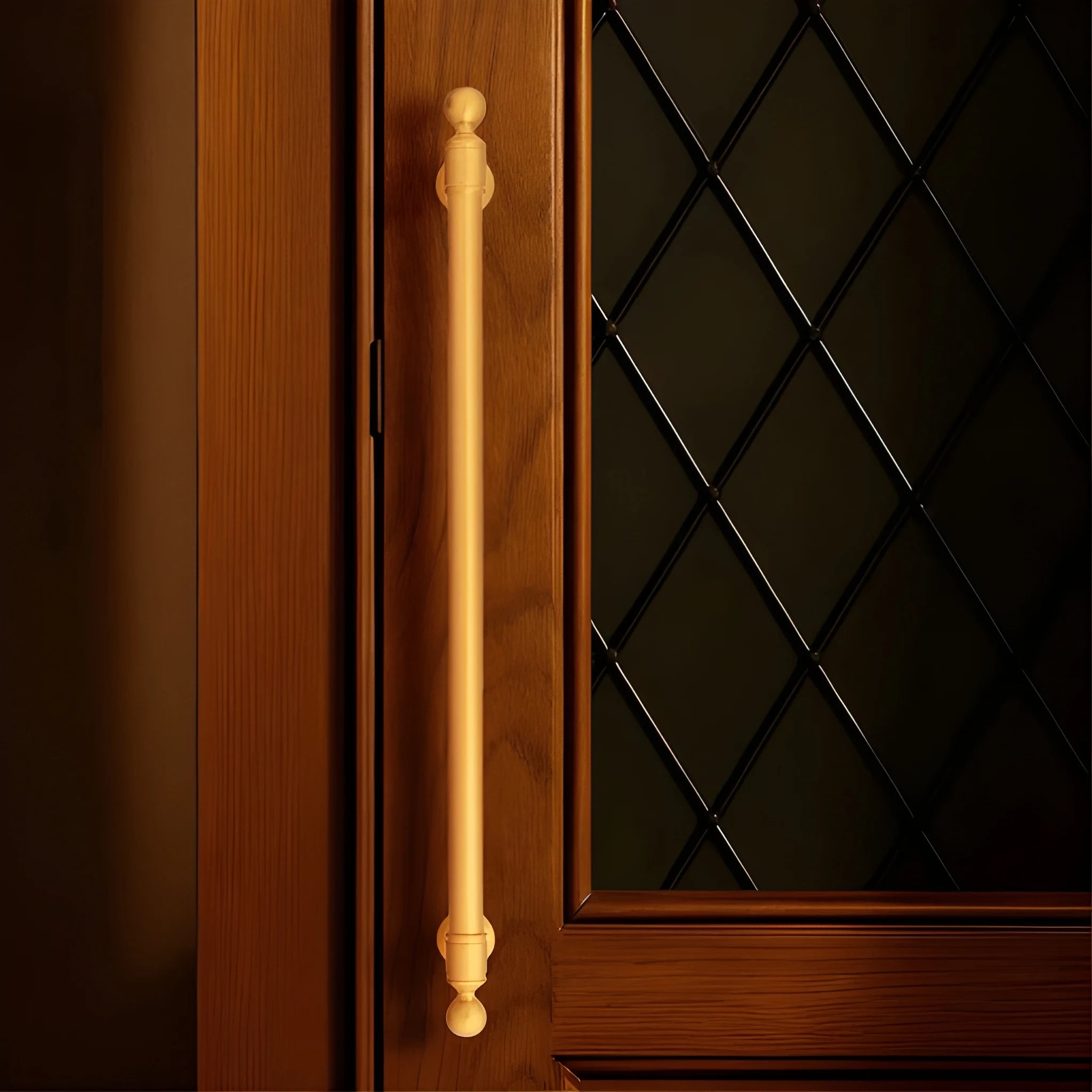 The Mantara B-0127 Caelum Handle is a modern brass handle in bronze and gold, perfect for kitchen drawers, cabinets, and furniture.