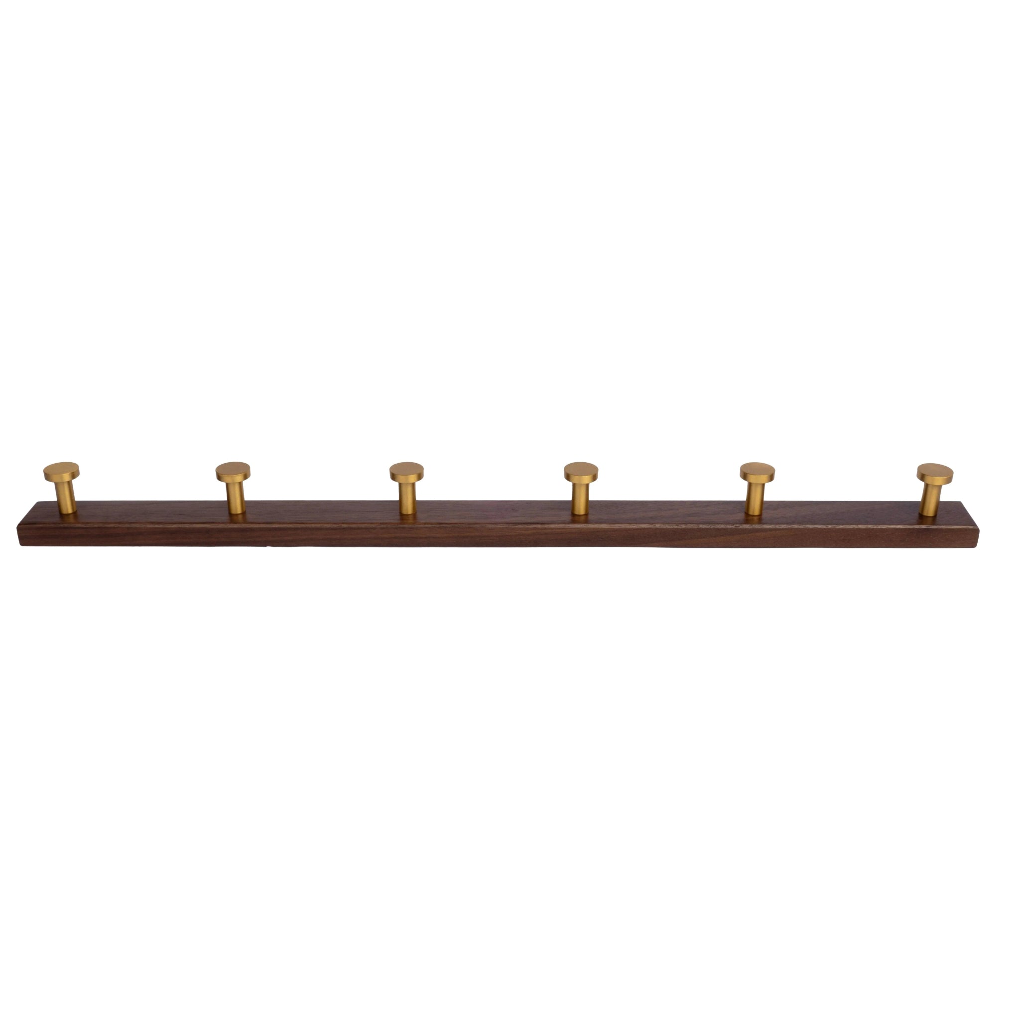 Calista Hook W-0011 in walnut & brushed brass, size 250&550mm, ideal for home & hotel spaces—by Mantara.
