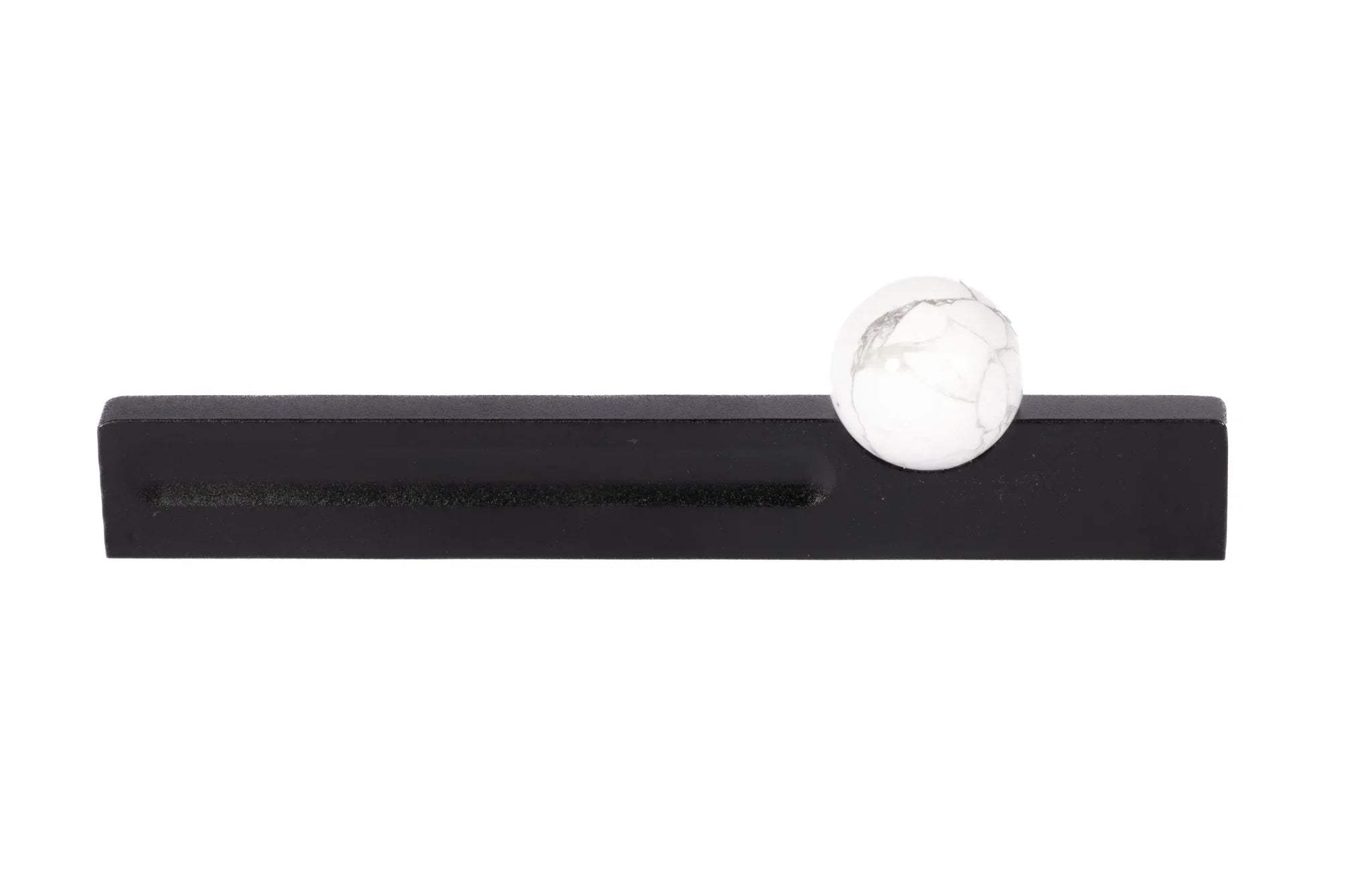 Mantara Calyx Handle M-0017 is a modern white marble handle with brushed finish, ideal for kitchen & dresser drawers.