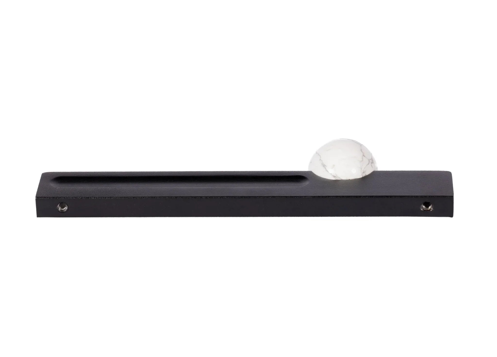 Mantara Calyx Handle M-0017 is a modern white marble handle with brushed finish, ideal for kitchen & dresser drawers.
