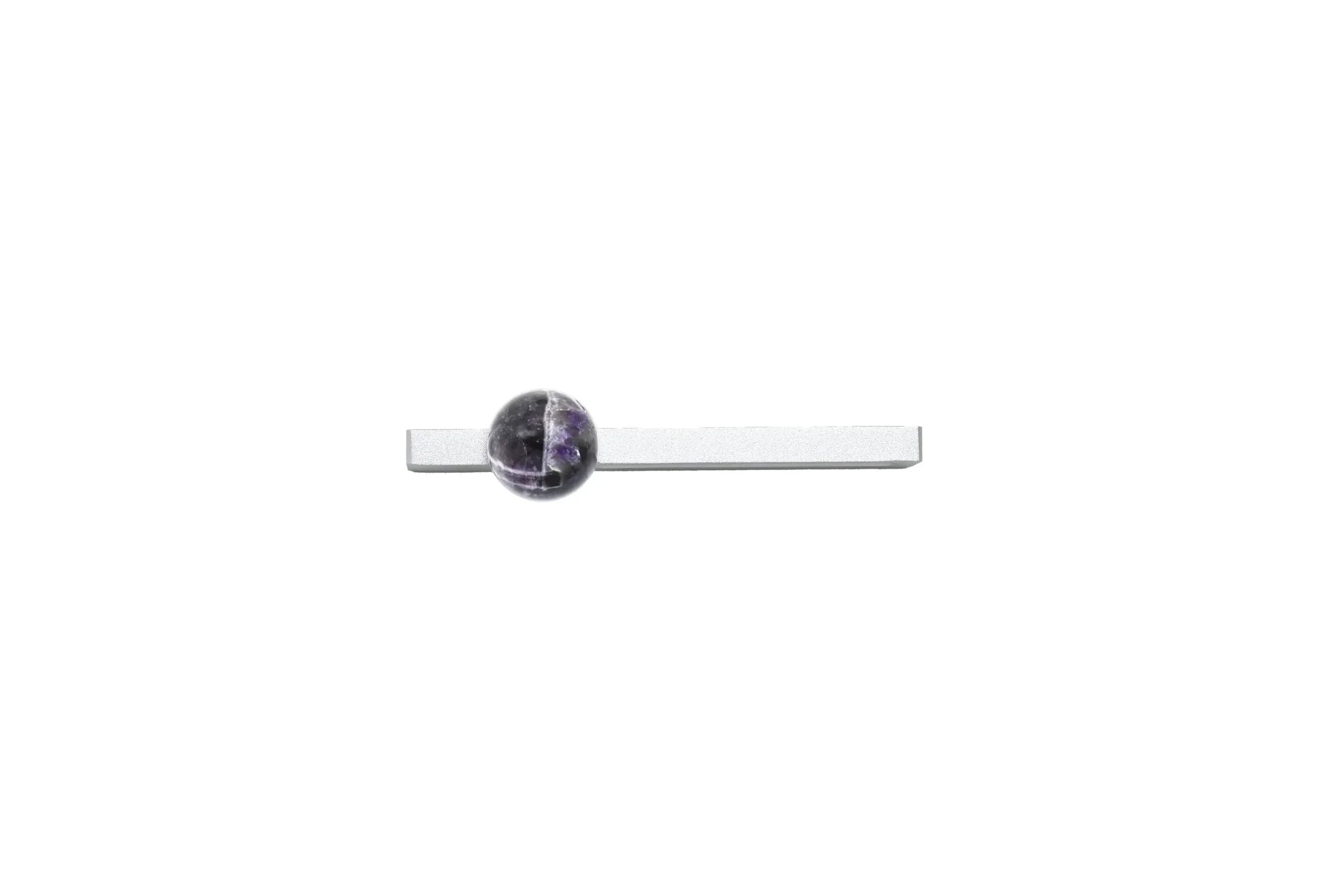 The Mantara C-0027 Calyx Handle is a modern crystal handle in silver and purple, ideal for cabinets, wardrobes, and drawers.
