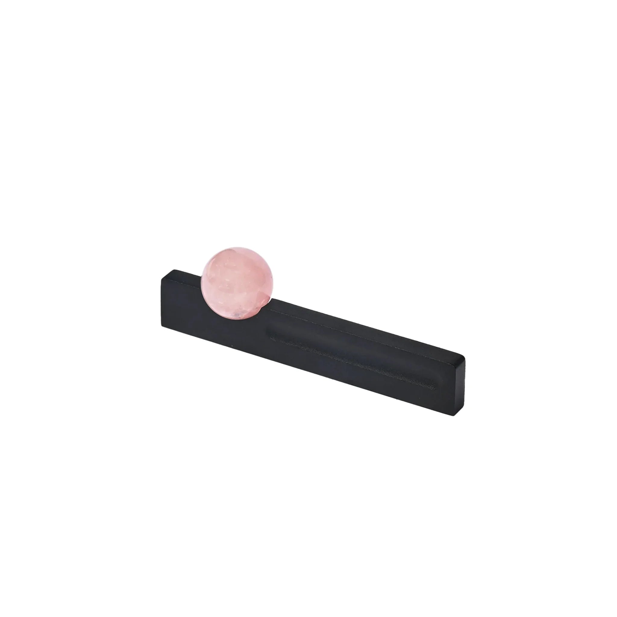 The Mantara C-0027 Calyx Handle is a modern crystal handle in black and pink, ideal for cabinets, wardrobes, and drawers.