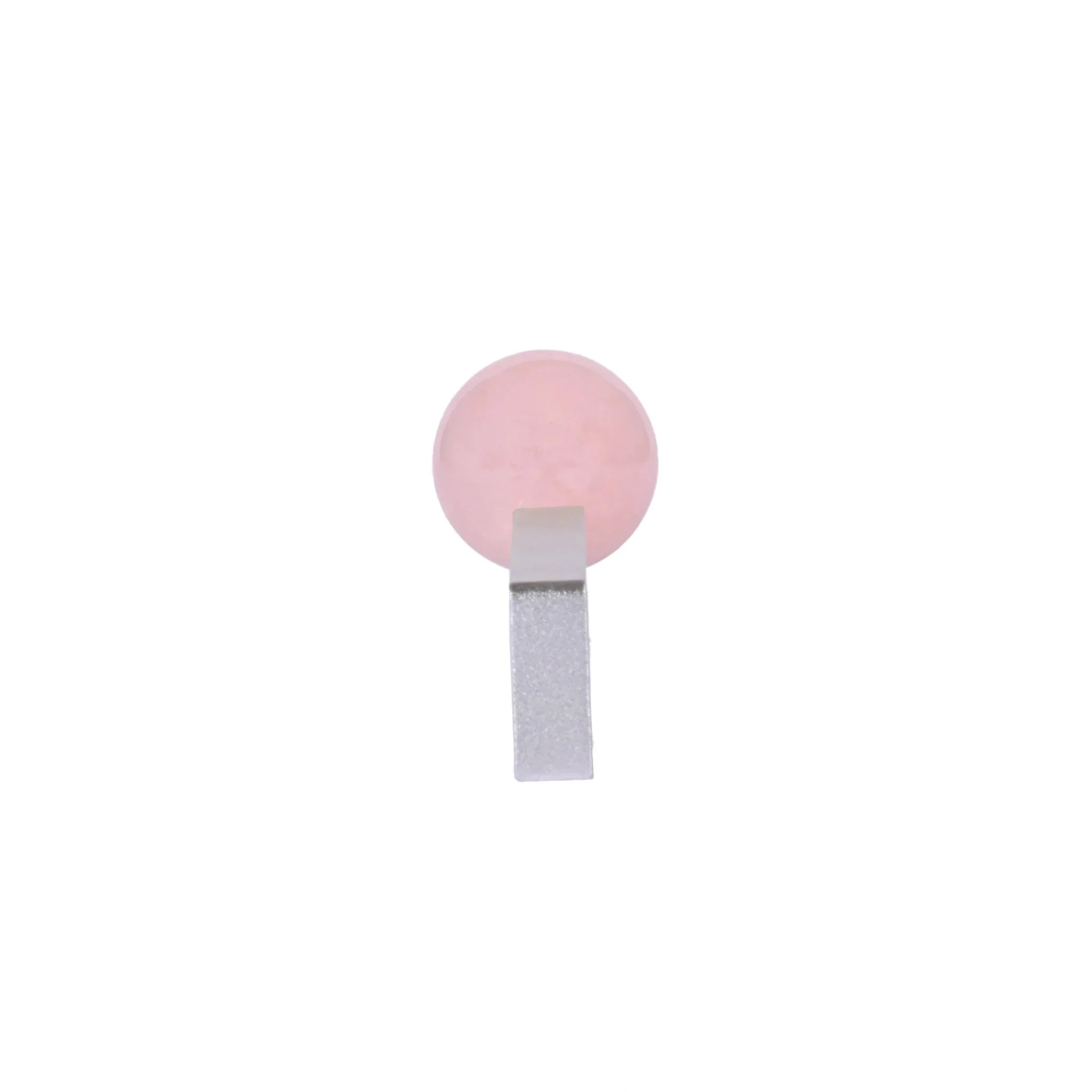 The Mantara C-0027 Calyx Handle is a modern crystal handle in silver and pink, ideal for cabinets, wardrobes, and drawers.