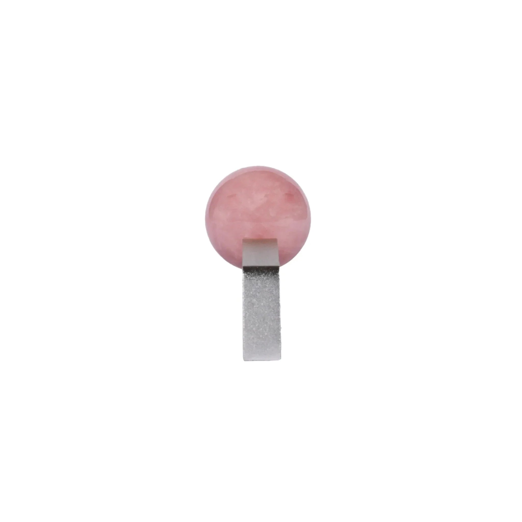 The Mantara C-0027 Calyx Handle is a modern crystal handle in silver and pink, ideal for cabinets, wardrobes, and drawers.