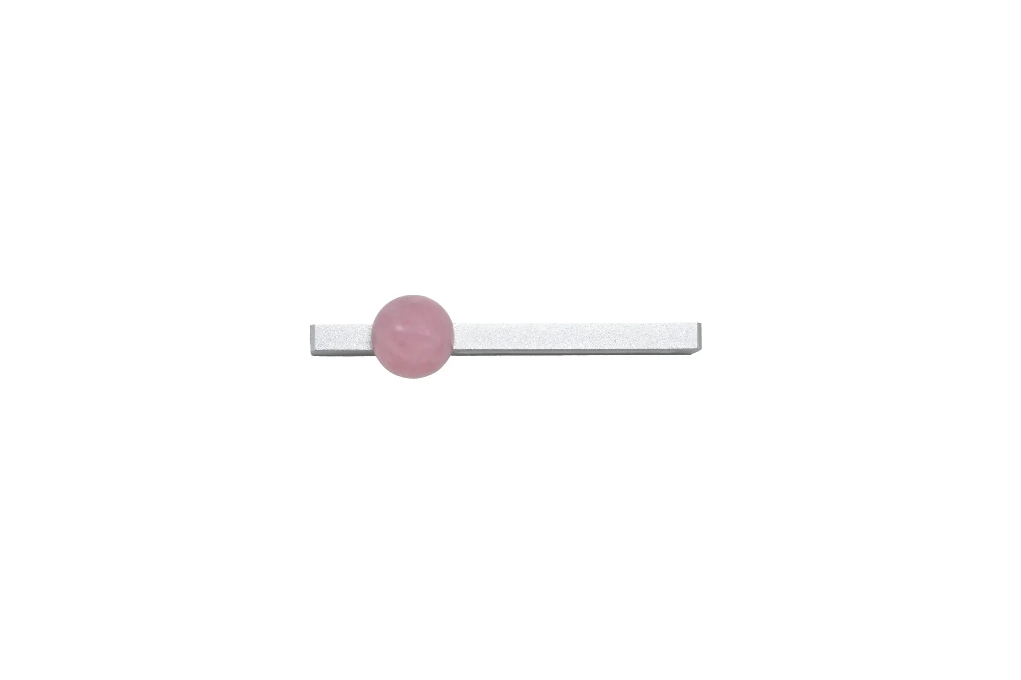 The Mantara C-0027 Calyx Handle is a modern crystal handle in silver and pink, ideal for cabinets, wardrobes, and drawers.