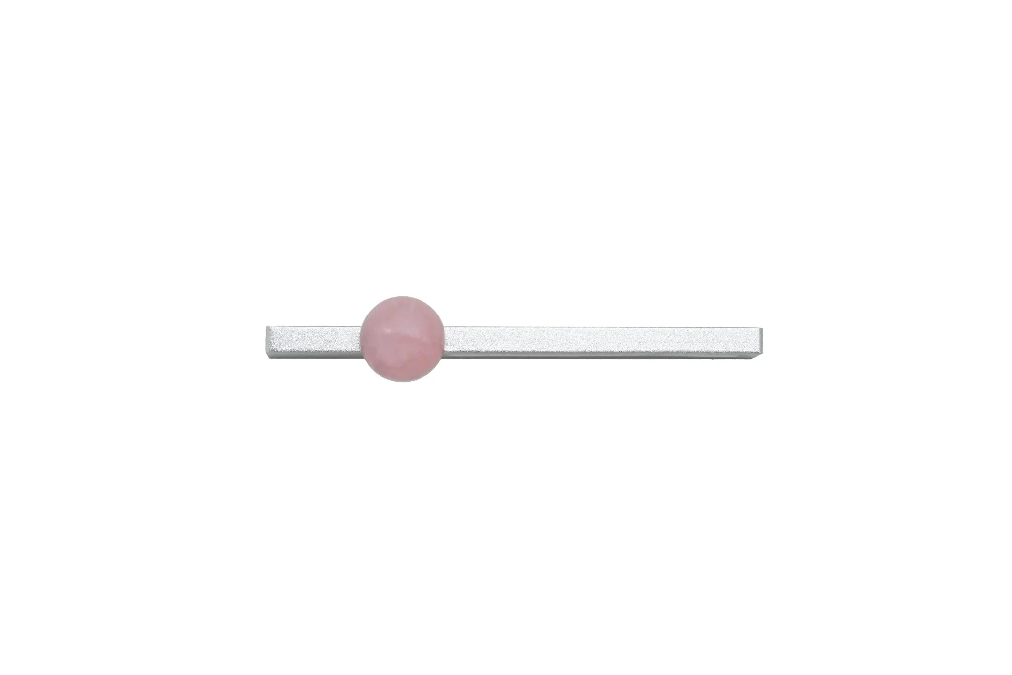 The Mantara C-0027 Calyx Handle is a modern crystal handle in silver and pink, ideal for cabinets, wardrobes, and drawers.