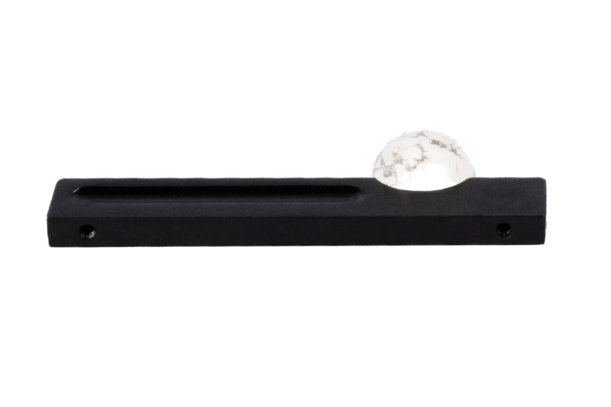 Mantara Calyx Handle M-0017 is a modern white marble handle with brushed finish, ideal for kitchen & dresser drawers.