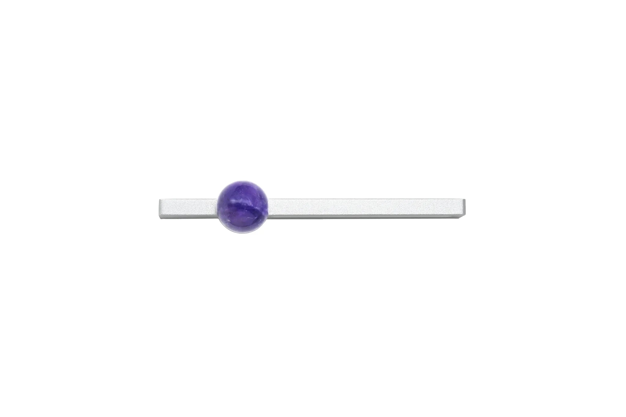 The Mantara C-0027 Calyx Handle is a modern crystal handle in silver and purple, ideal for cabinets, wardrobes, and drawers.