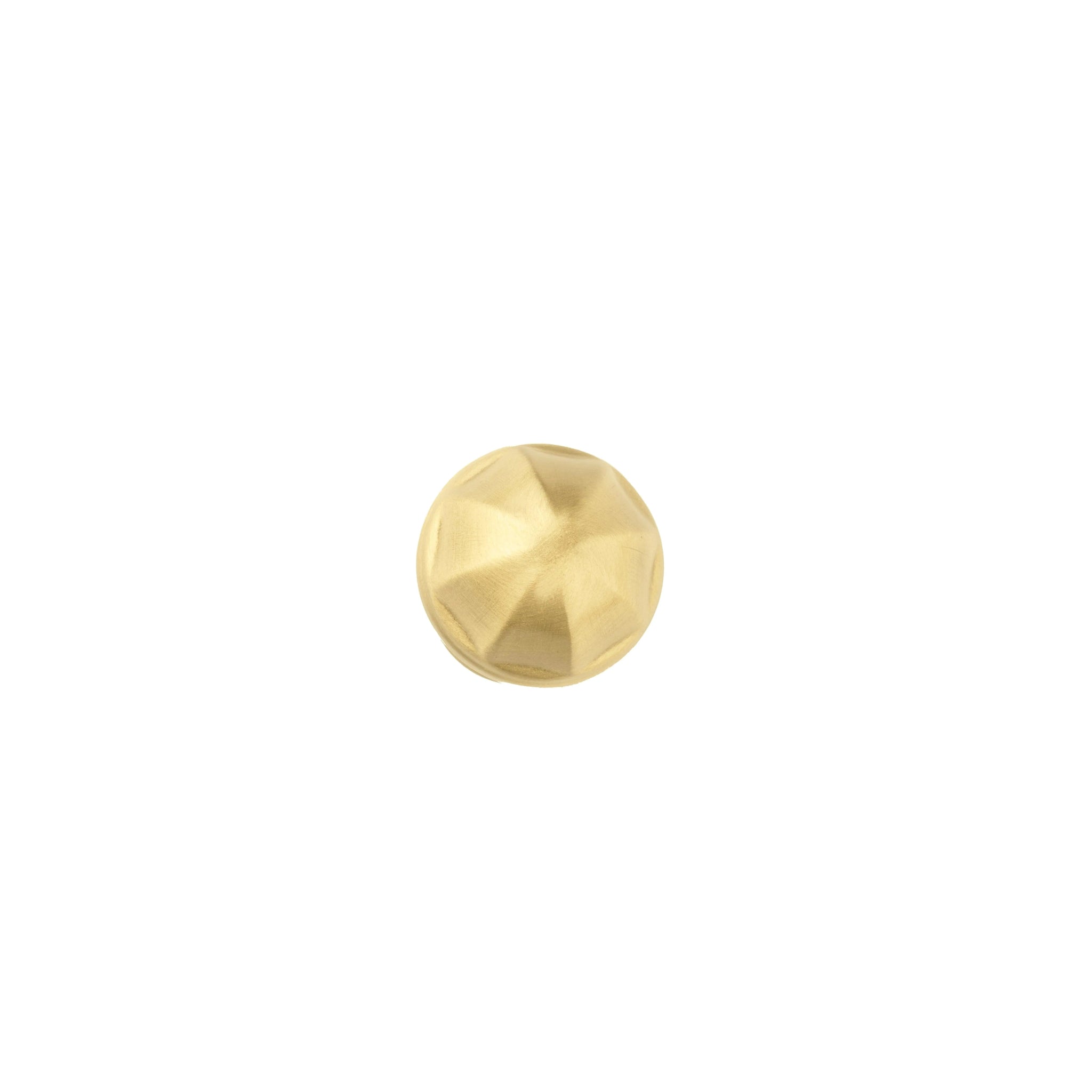 The Canopy Knob by Mantara (B-0105) is a brushed brass knob in gold, ideal for kitchens, cabinets, and furniture.
