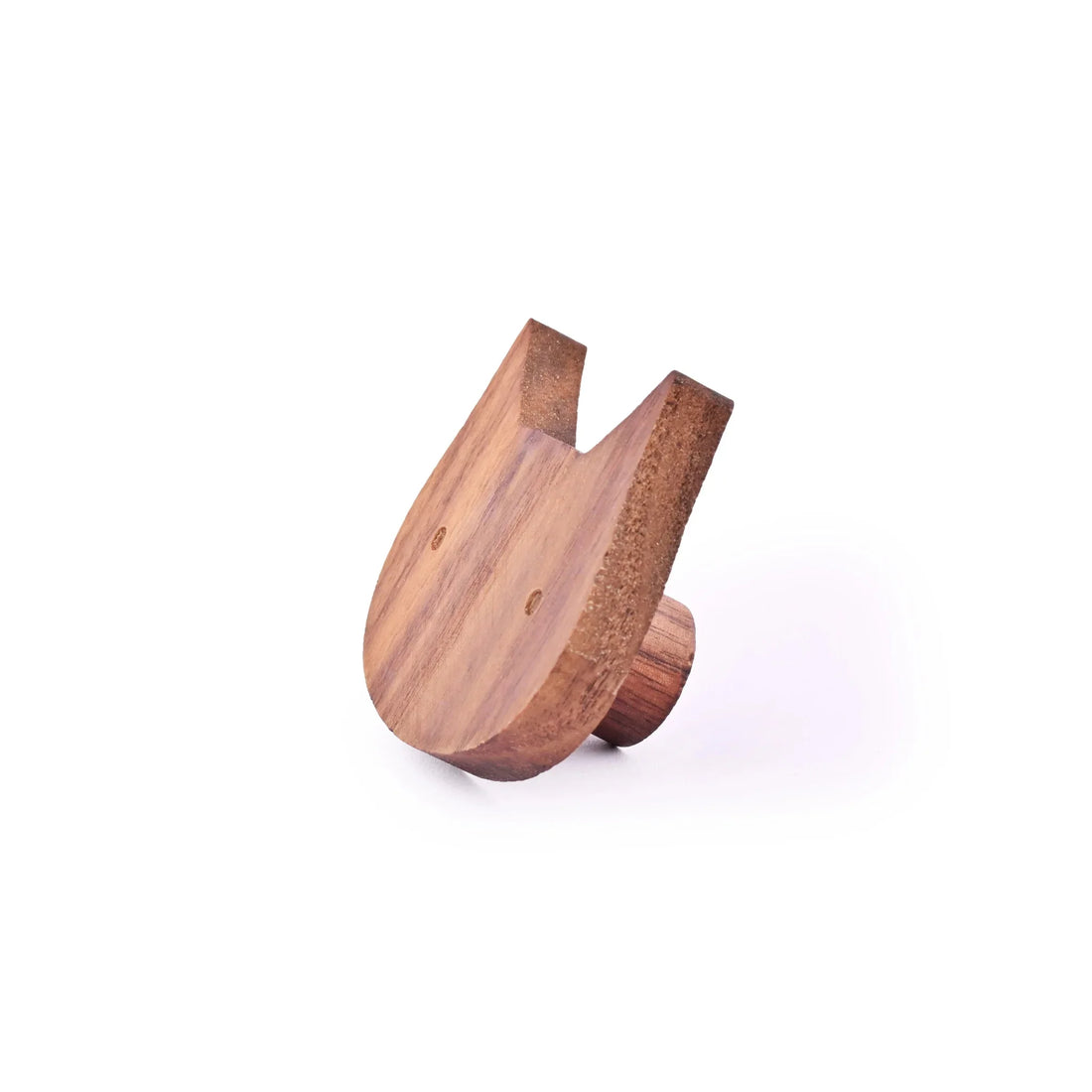 Mantara Cat Wooden Knob W-0024 is a modern wooden knob and wall hook in brushed walnut finish, ideal for kids&