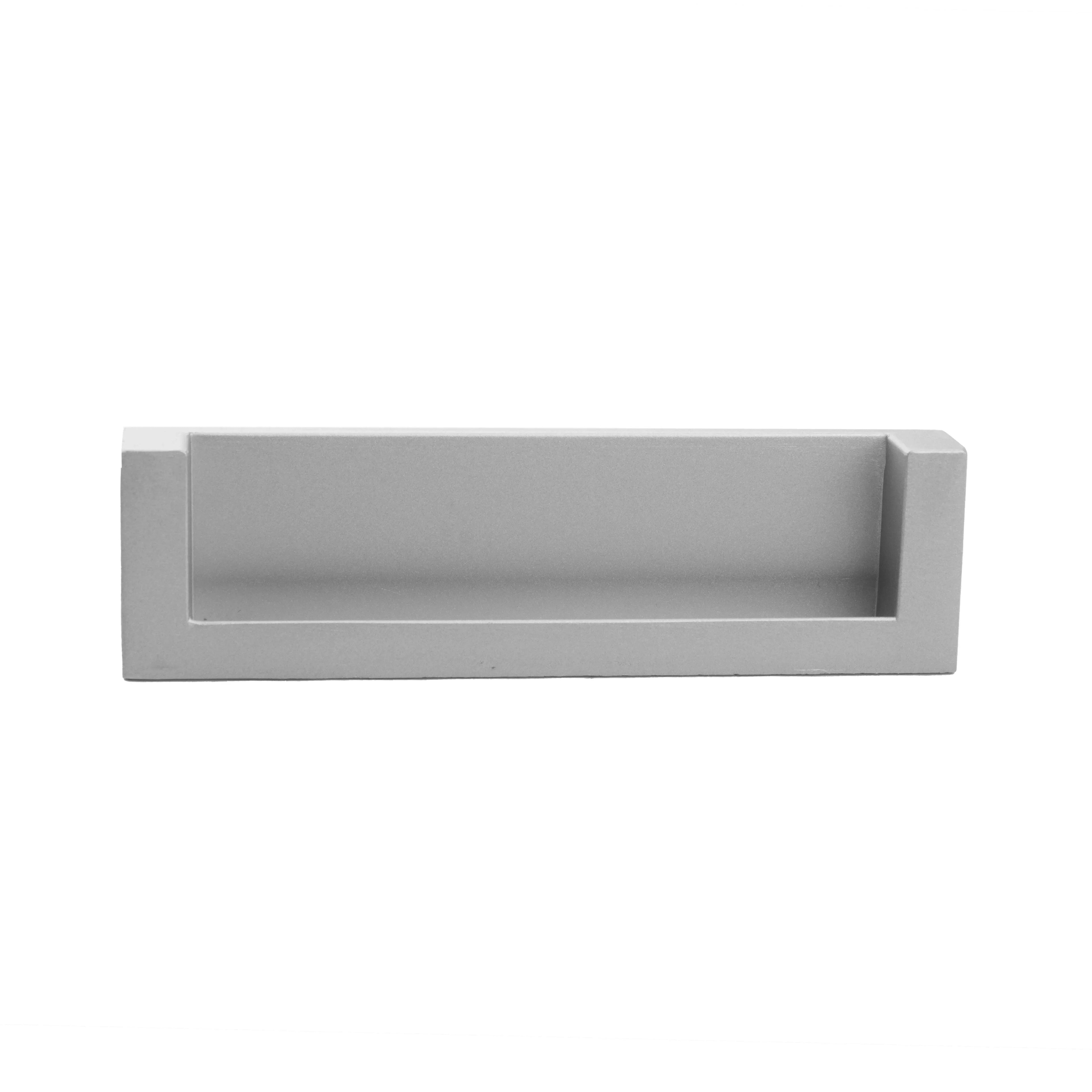Mantara Concealed Rectangular Handle Z-0013 is a modern zinc handle in matte silver, ideal for wardrobes and furniture.
