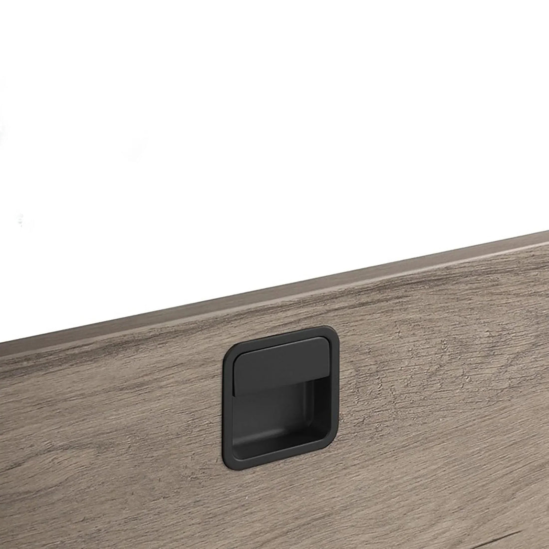 Mantara Concealed Square Handle Z-0011 is a modern zinc handle in matte black ideal for sliding doors and furniture.