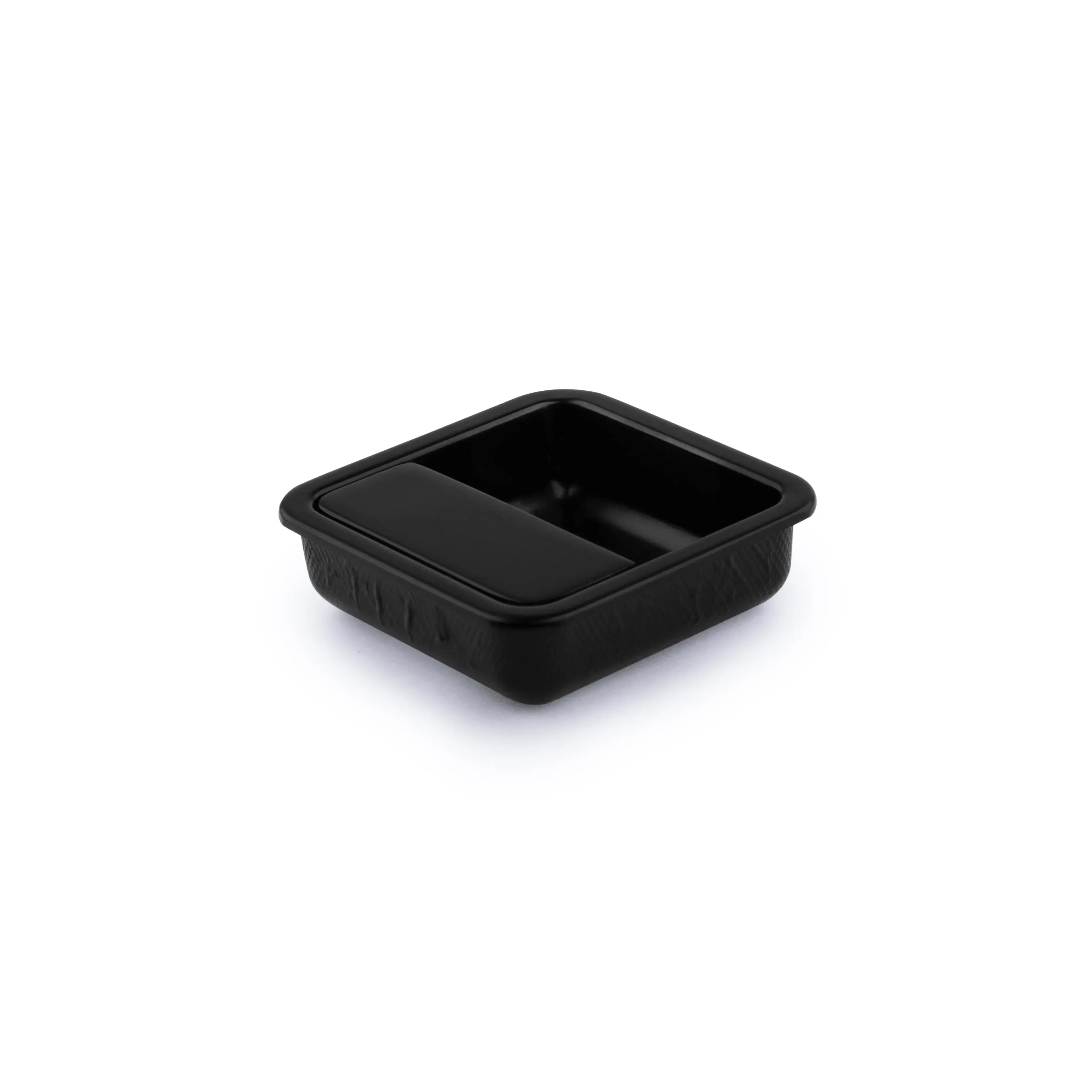 Mantara Concealed Square Handle Z-0011 is a modern zinc handle in matte black ideal for sliding doors and furniture.
