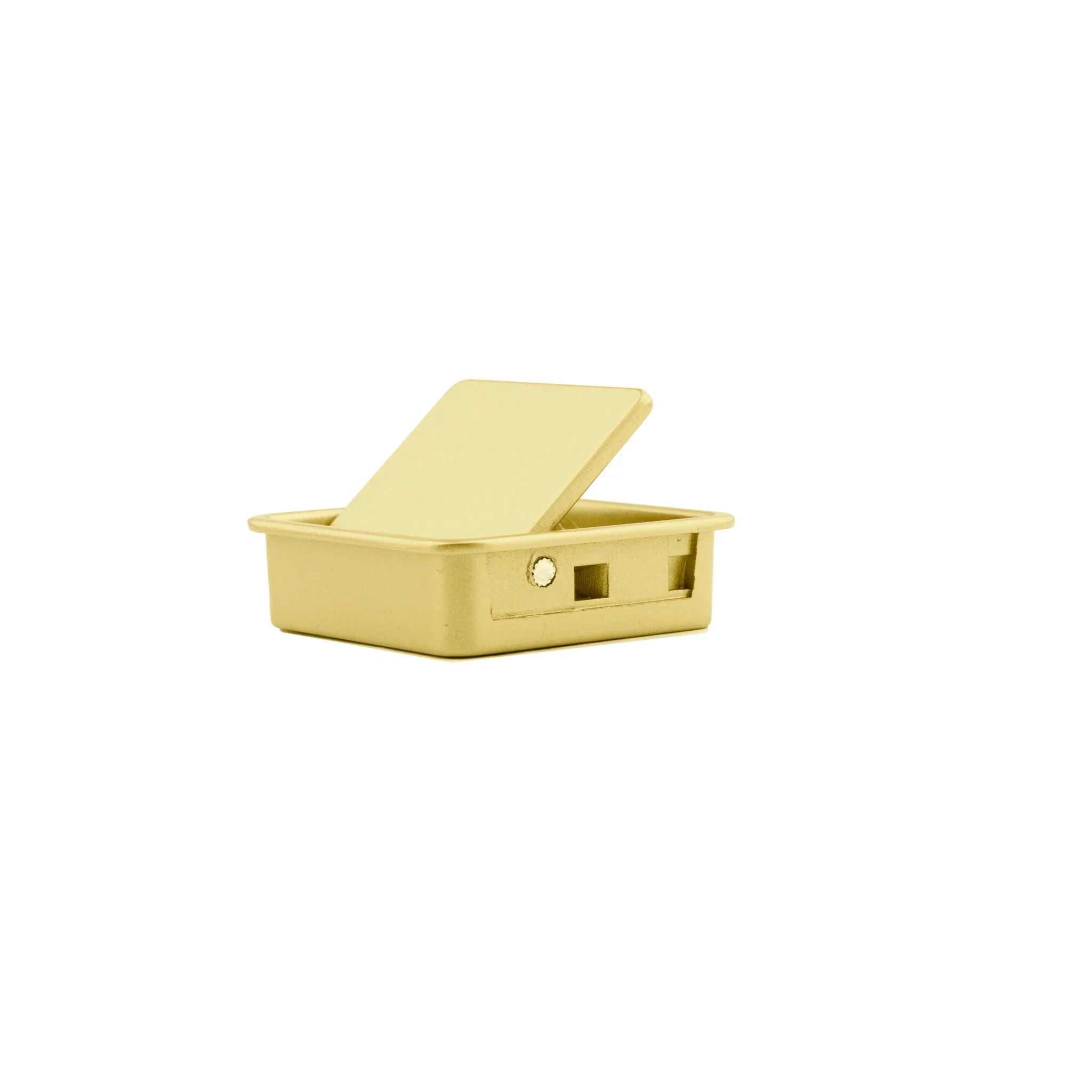 Mantara Concealed Square Handle Z-0009 is a modern zinc alloy knob in brushed gold ideal for drawers,dresser drawers and hooks.