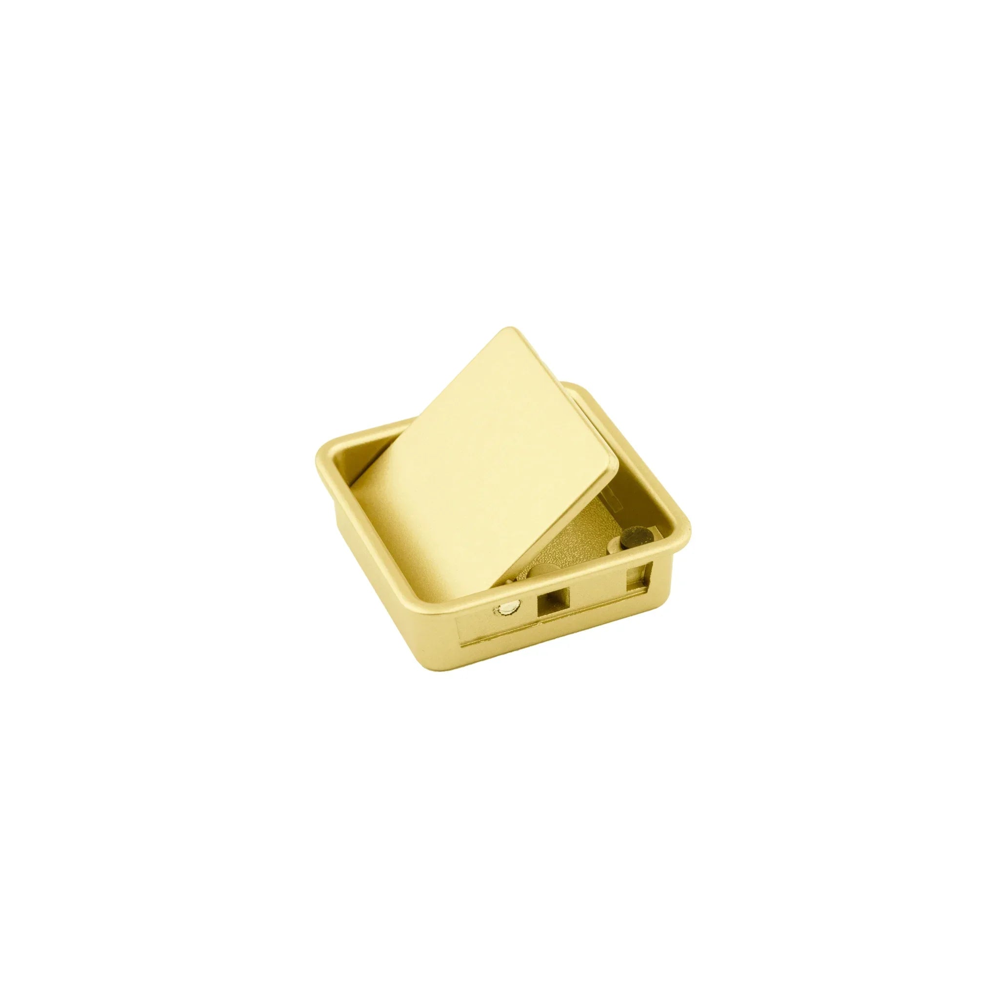Mantara Concealed Square Handle Z-0009 is a modern zinc alloy knob in brushed gold ideal for drawers,dresser drawers and hooks.