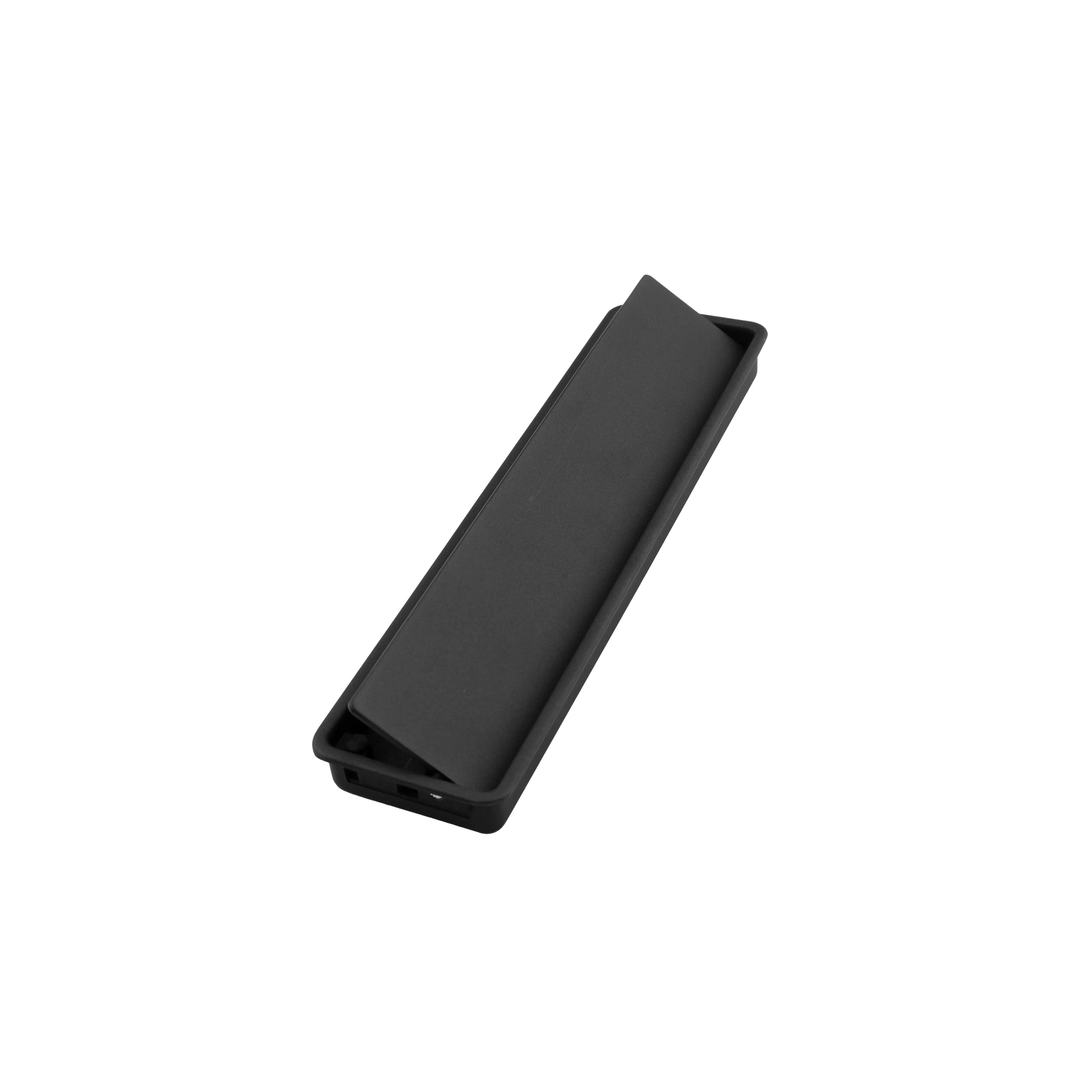 Mantara Concealed Square Handle Z-0009 is a modern zinc alloy handle in brushed black, ideal for drawers and hooks.