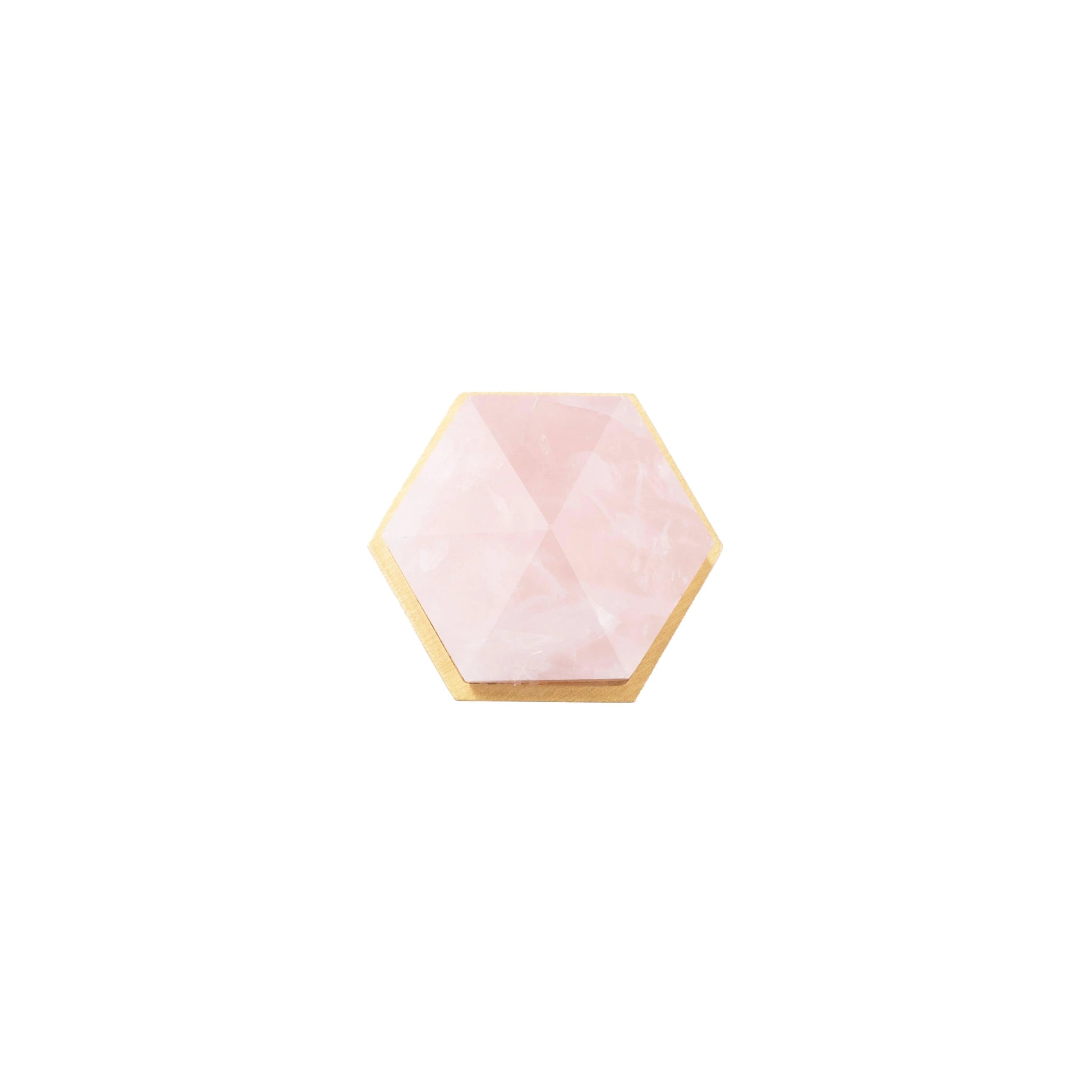 The Mantara C-0005 is a modern crystal + brass knob in pink, ideal for cabinets and wardrobes.