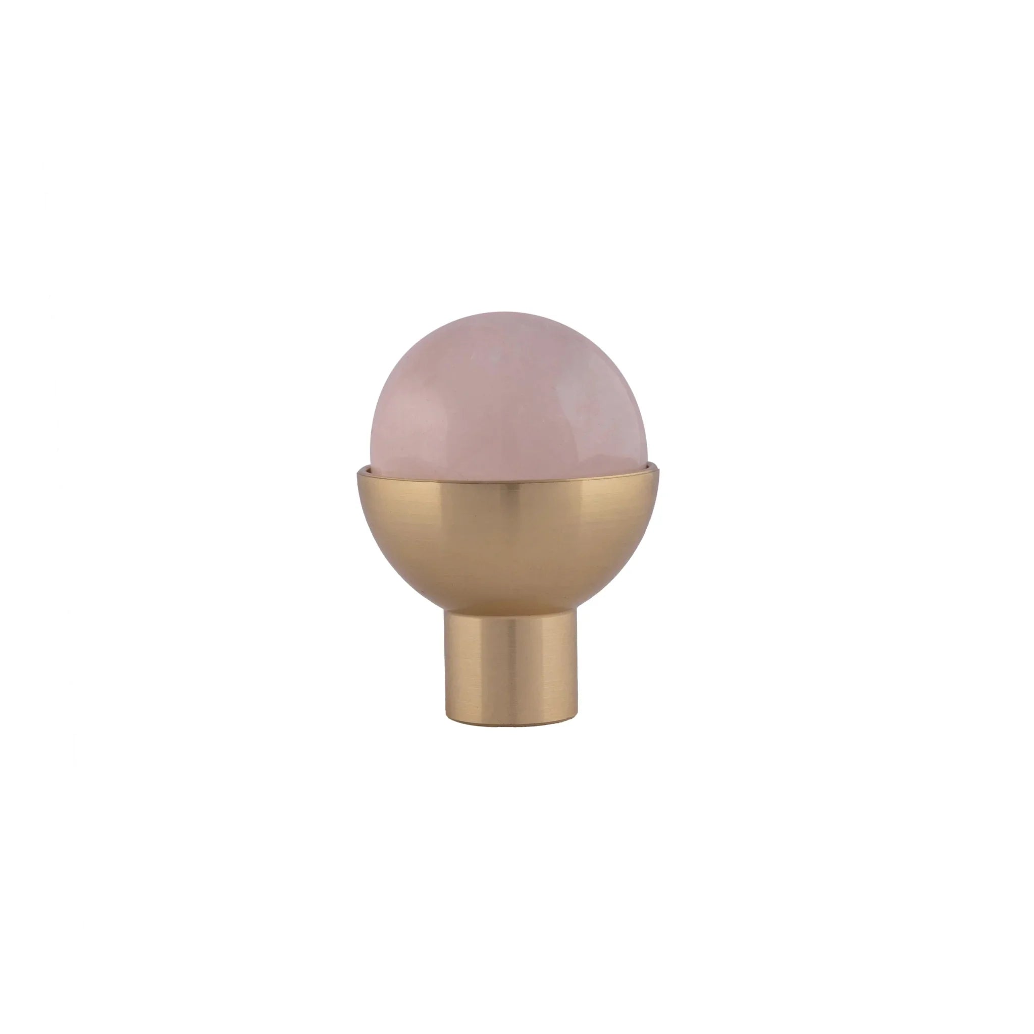 The Mantara C-0006 is a modern crystal + brass knob in pink, ideal for drawers and cabinets.