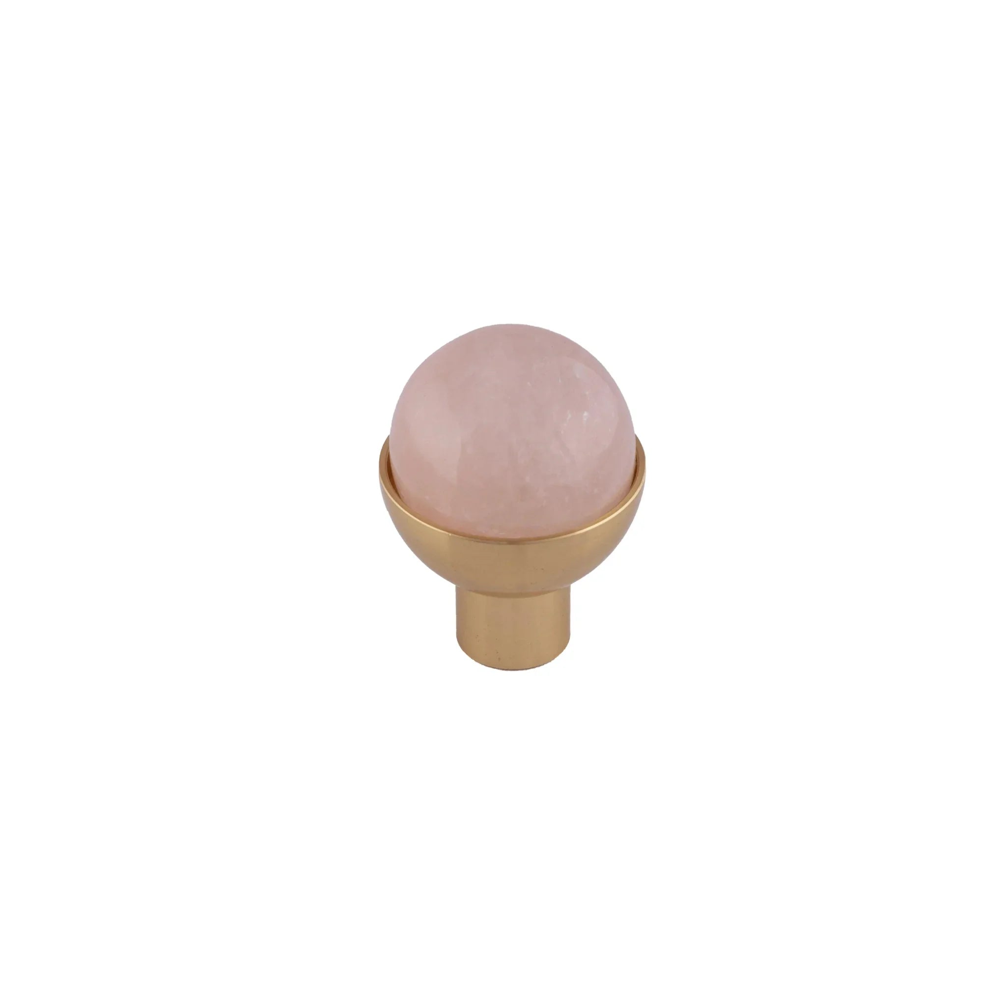 The Mantara C-0006 is a modern crystal + brass knob in pink, ideal for drawers and cabinets.