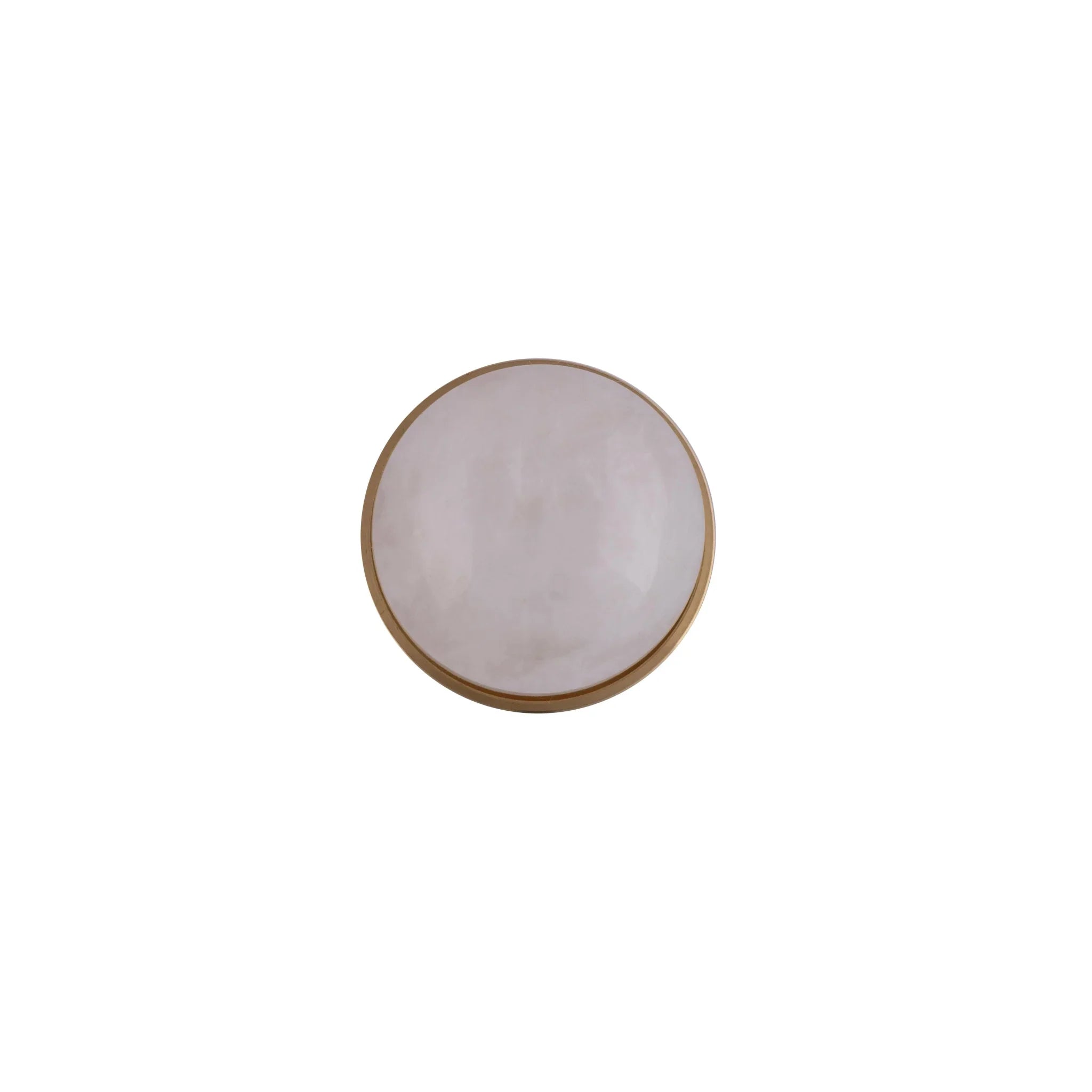 The Mantara C-0006 is a modern crystal + brass knob in white, ideal for drawers and cabinets.