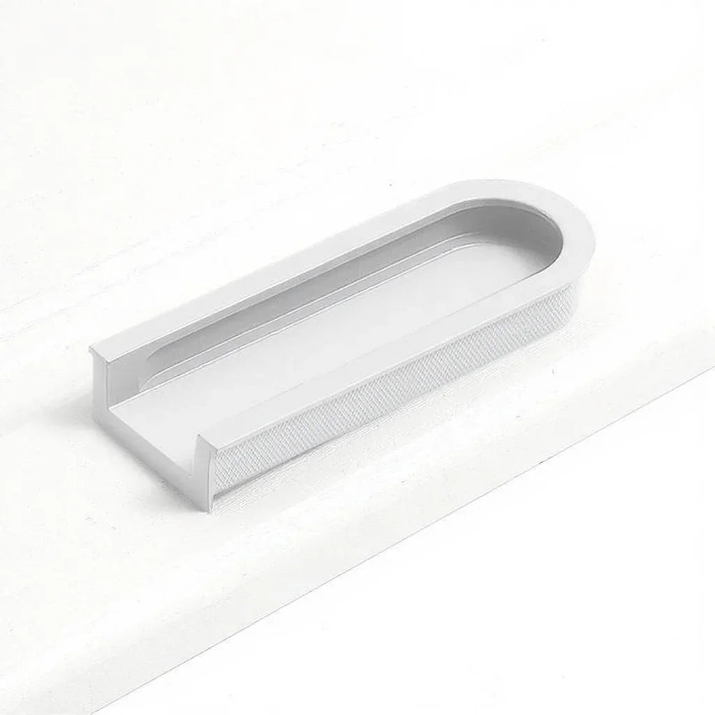 Norvia Handle AL-0026 aluminium alloy cabinet handle, brushed finish, sizes 64mm 110mm, black white green brown beige grey, for drawers & wardrobes by Mantara