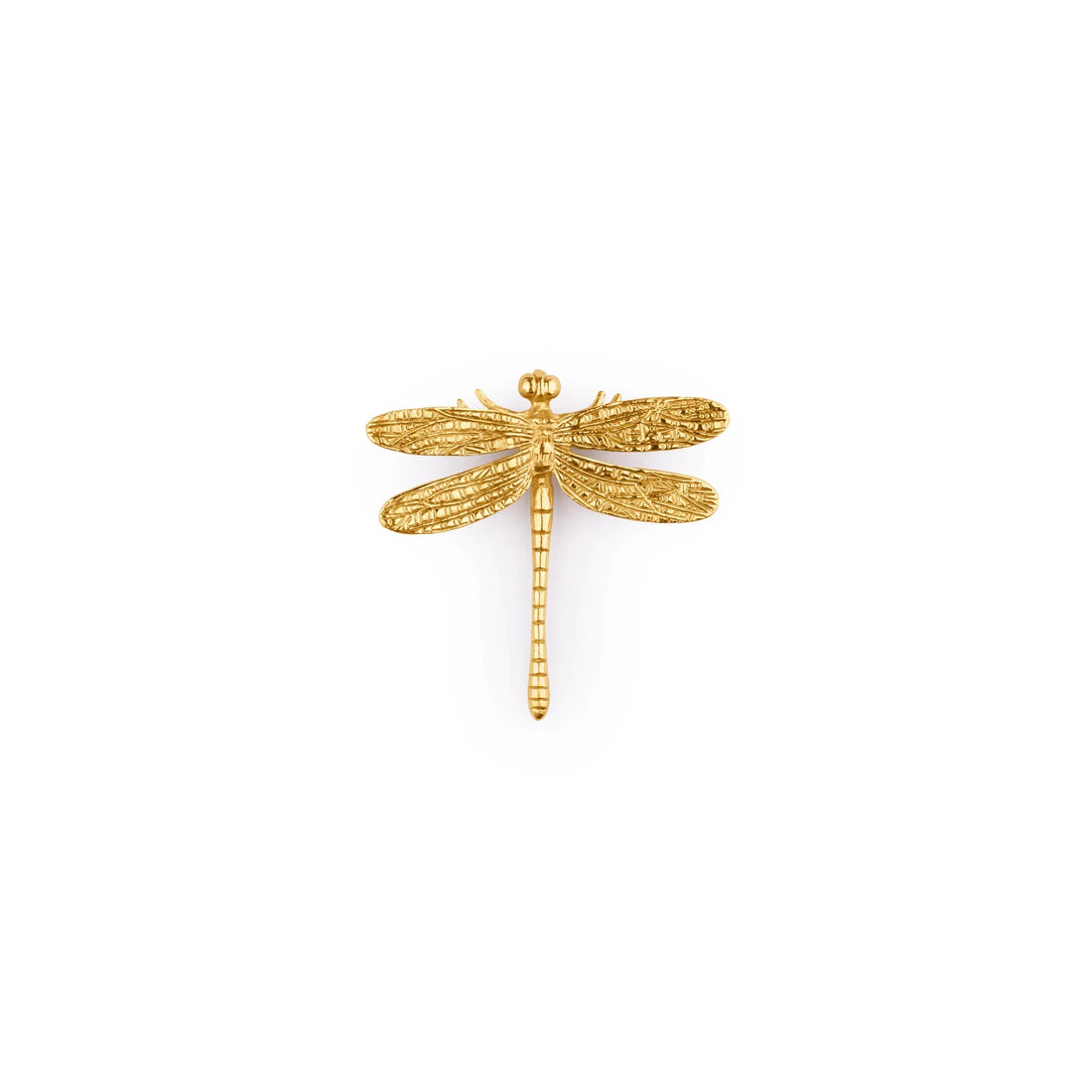 The Mantara B-0015 Dragonfly Knob is a modern solid brass knob in polished gold, perfect for wardrobes, cabinets, and drawers.