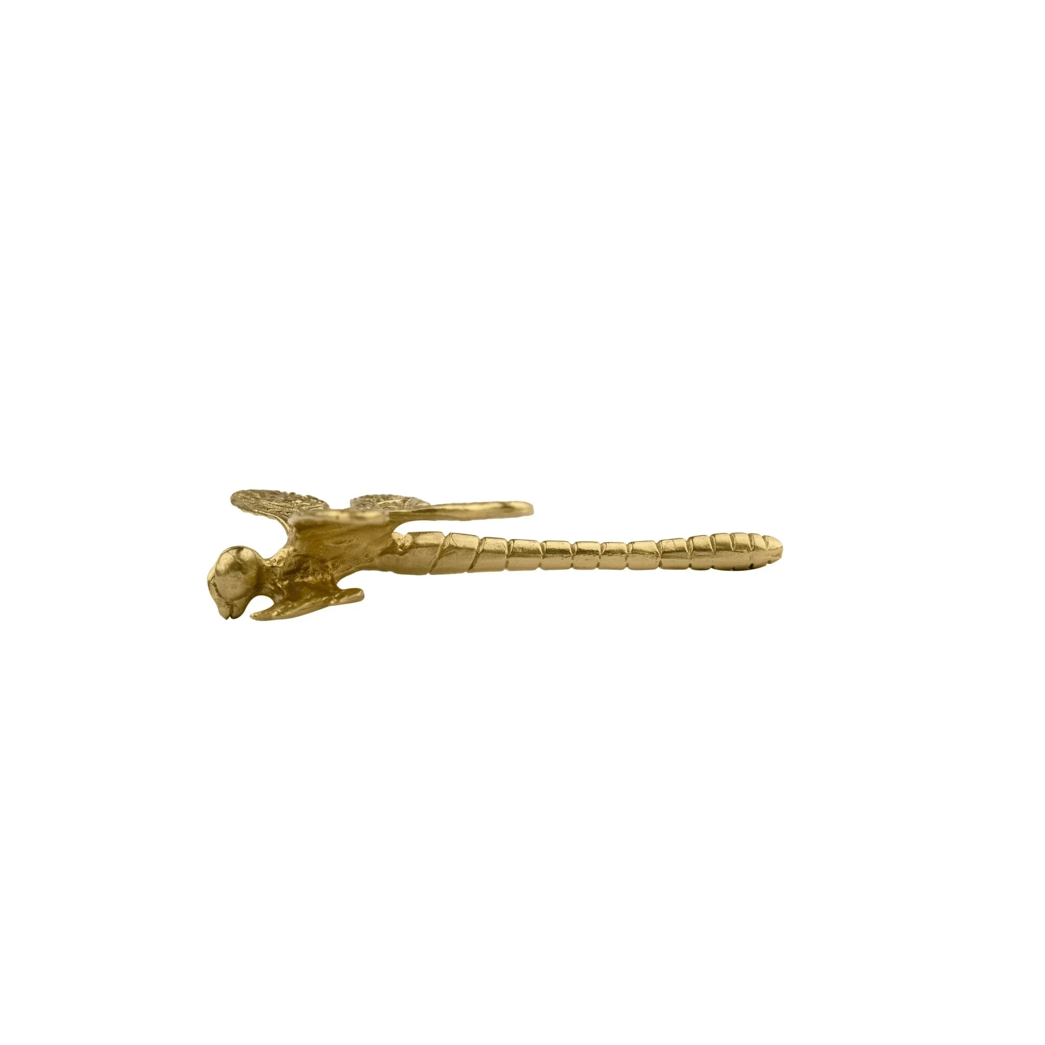 The Mantara B-0015 Dragonfly Knob is a modern solid brass knob in polished gold, perfect for wardrobes, cabinets, and drawers.