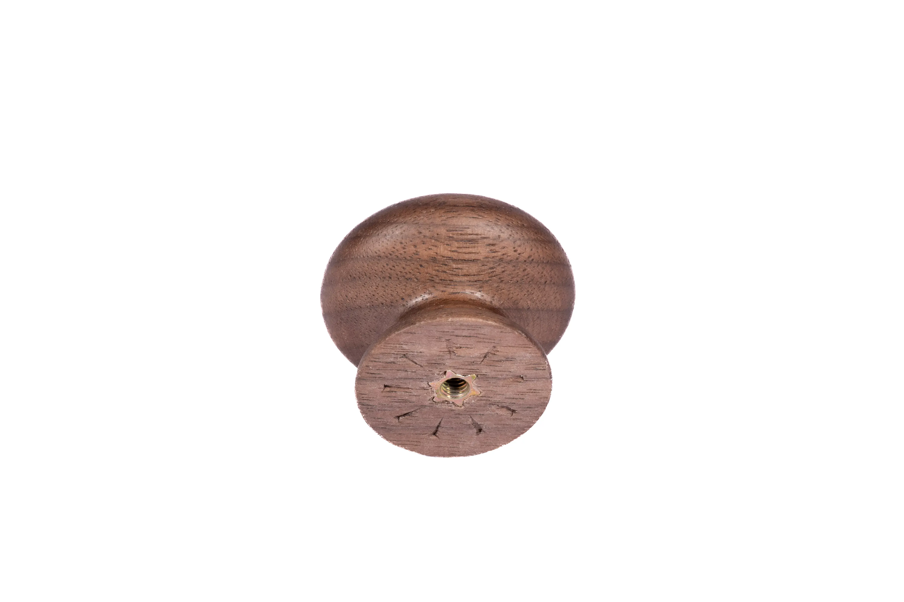 Mantara Tectona Knob W-0054 is a modern walnut wood knob with brushed finish, ideal for kitchen drawers, dresser drawers.