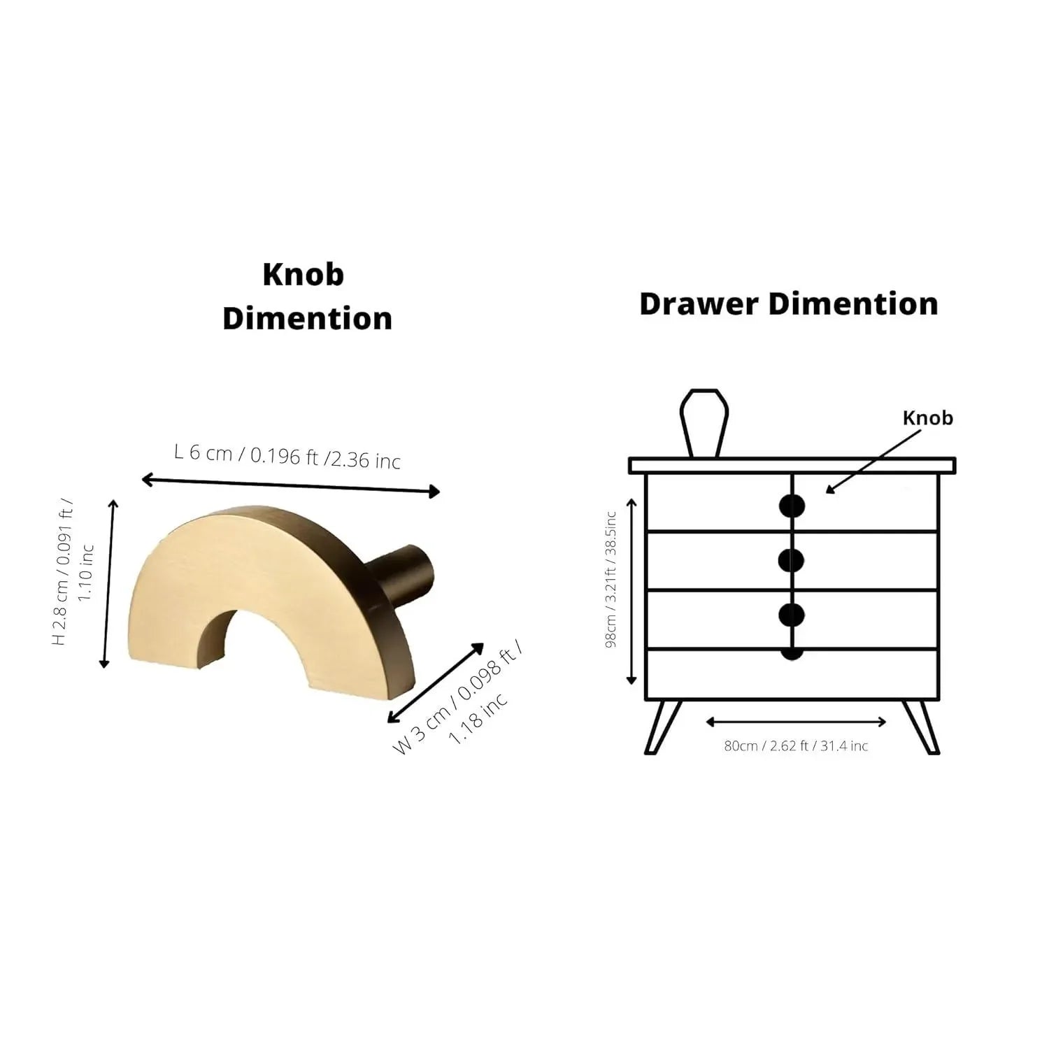 Mantara Dua Handle B-0075 is a modern brushed brass knob in gold, ideal for drawers, cabinets, and furniture use.