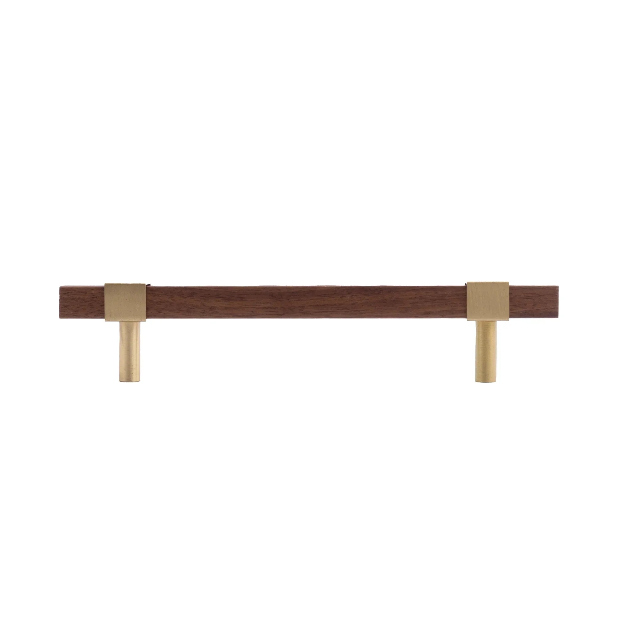 Mantara Ebonex Handle W-0009 is a modern brass & walnut handle in brown with brushed finish, ideal for doors & furniture.