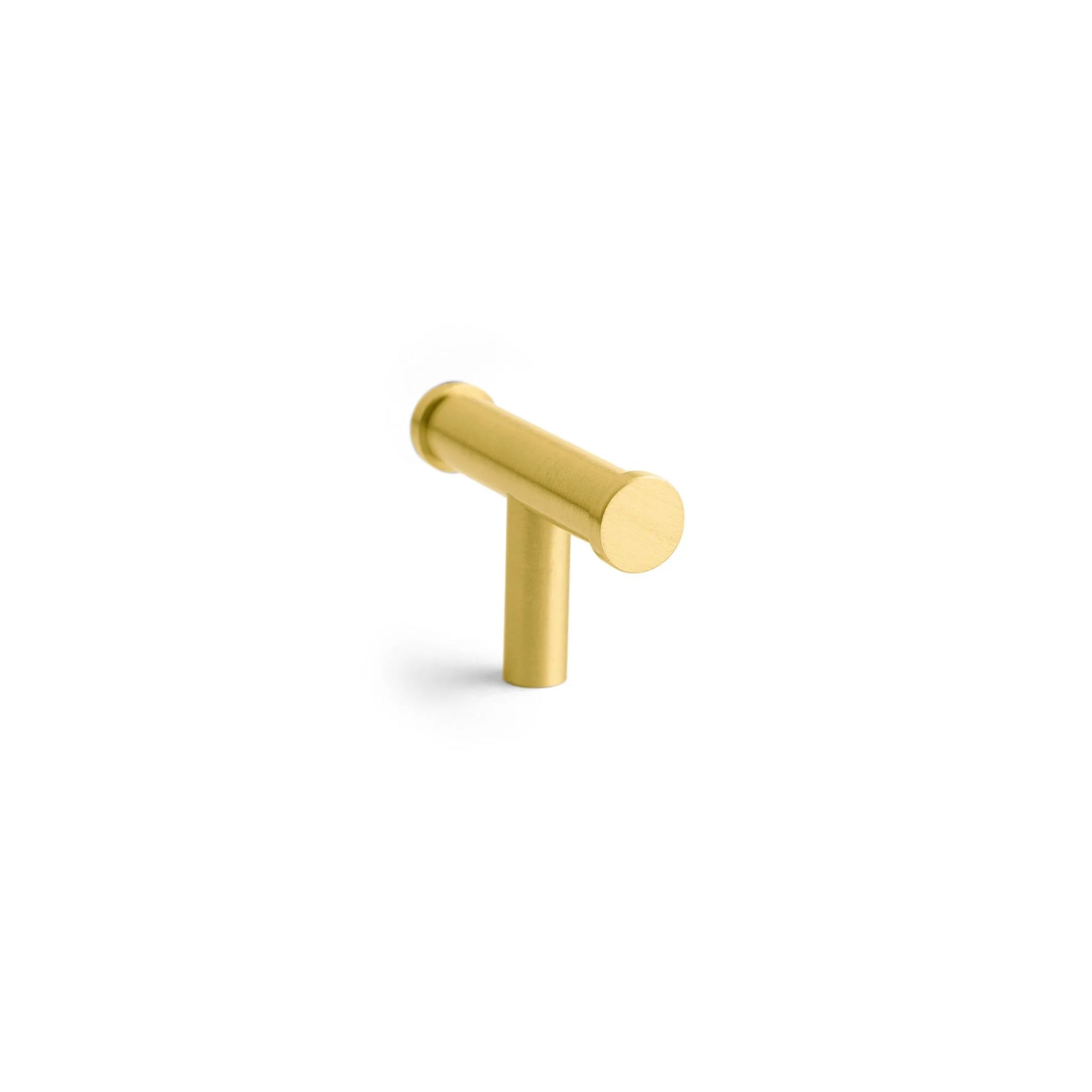 B-0058 Eleanora solid brass T-bar cabinet pull handle, gold finish, sizes 180mm, 260mm & 270mm, for kitchen drawers & wardrobes by Mantara.