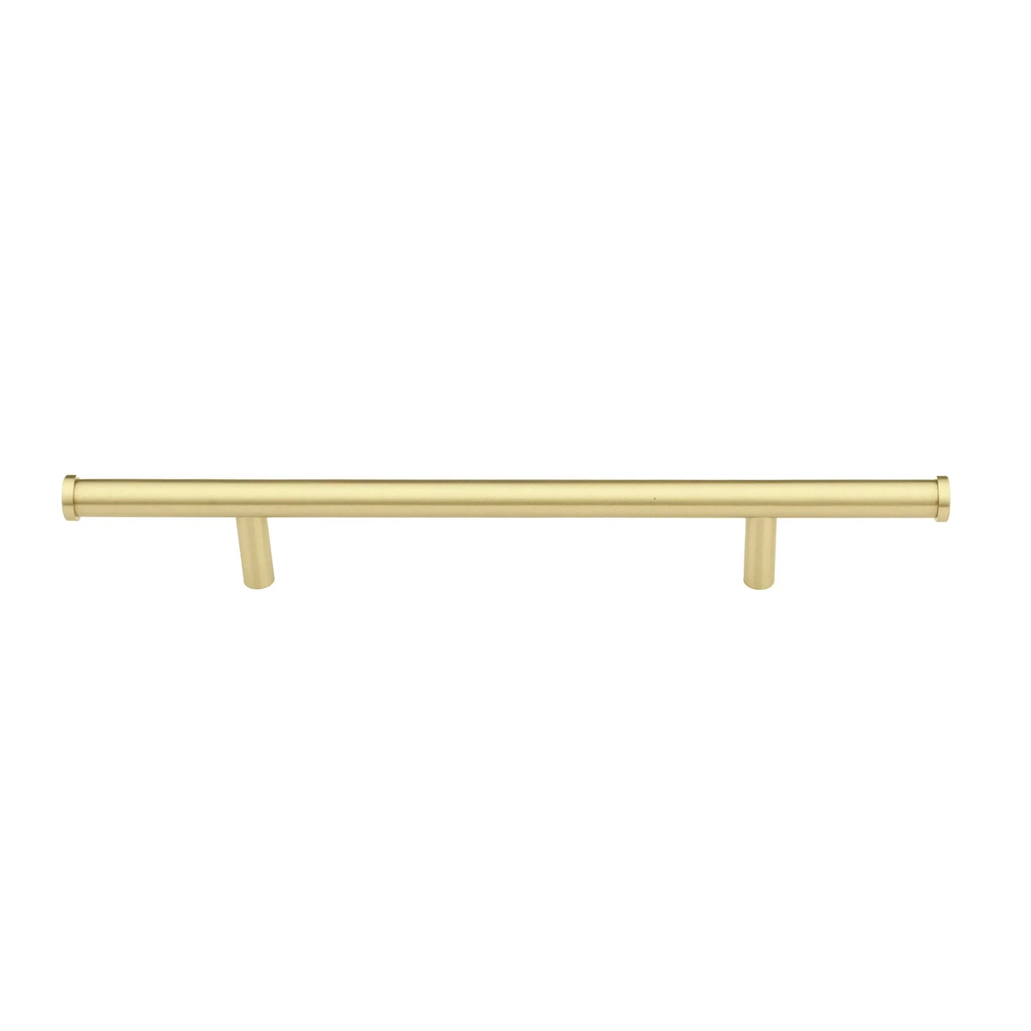 Mantara Eleanora Handle B-0058 is a modern solid brass handle in brushed gold, ideal for cabinets, doors, and wardrobes.