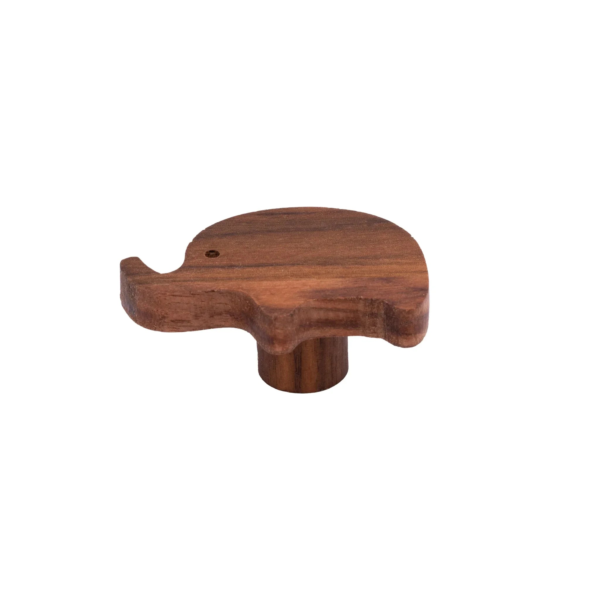 Mantara Elephant Wooden Knob W-0024 is a modern wooden knob and wall hook in brushed walnut finish, ideal for kids’ rooms, drawers, and cabinets.