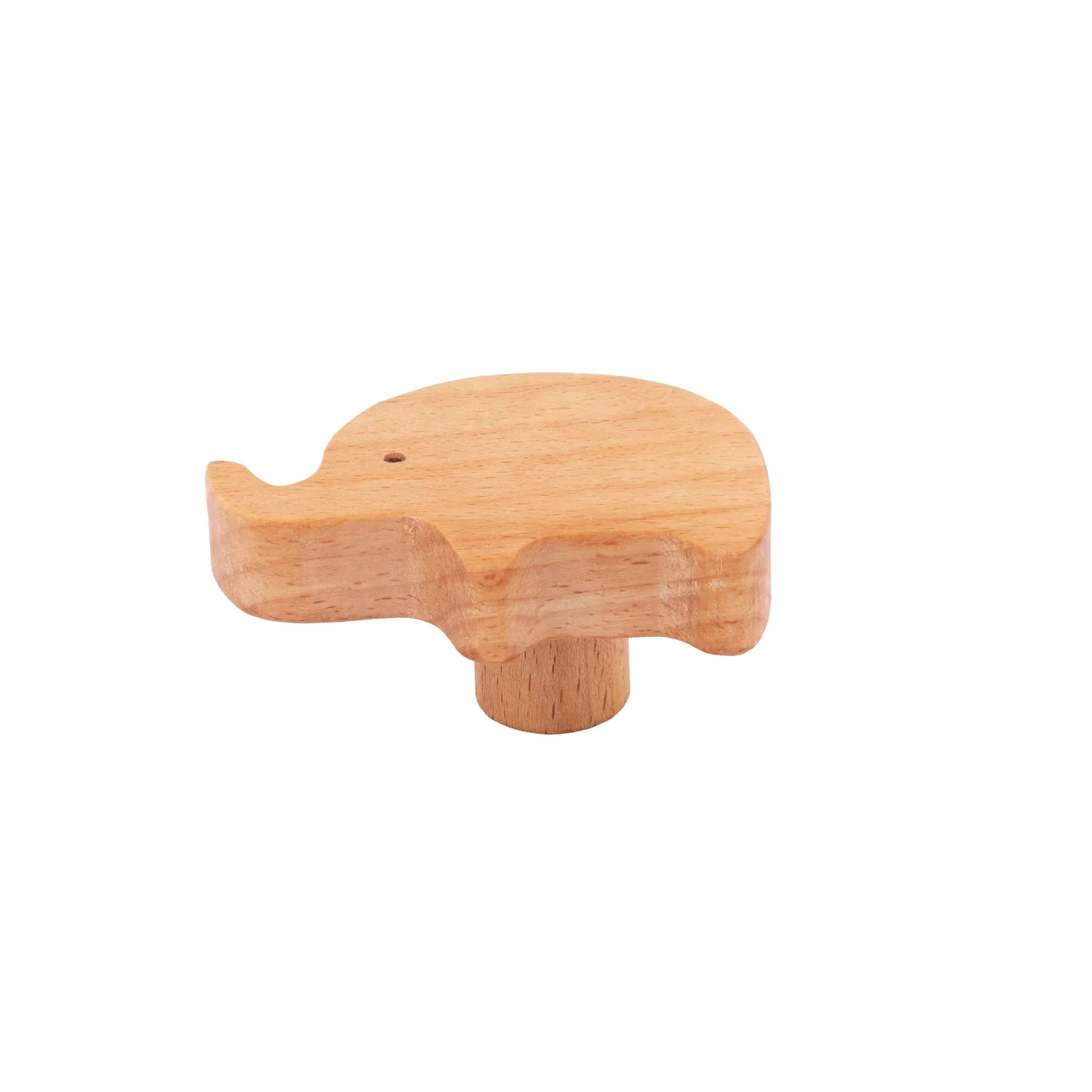 Mantara Elephant Wooden Knob W-0024 is a modern wooden knob and wall hook in brushed beige finish, ideal for kids’ rooms, drawers, and cabinets.