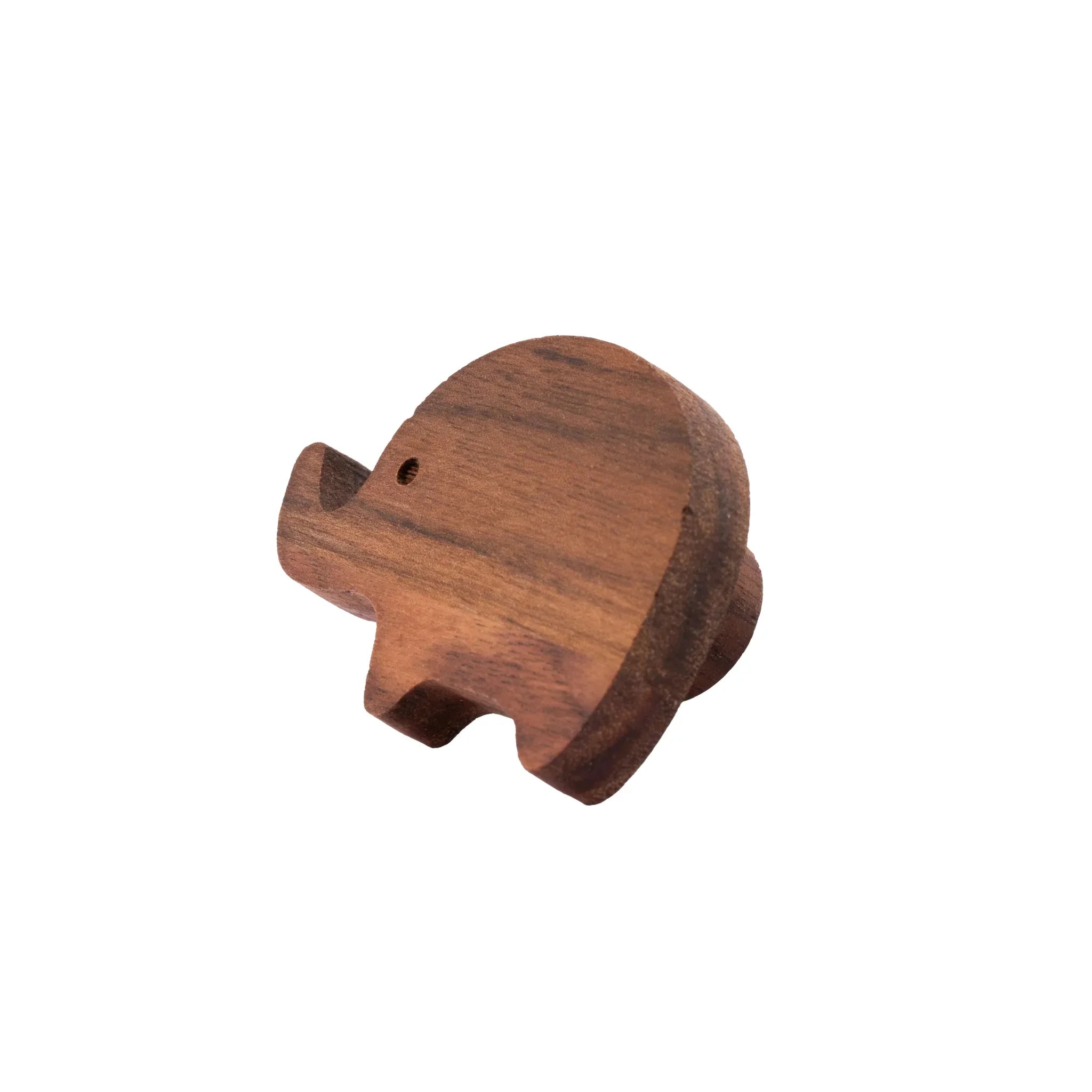 Mantara Elephant Wooden Knob W-0024 is a modern wooden knob and wall hook in brushed walnut finish, ideal for kids’ rooms, drawers, and cabinets.