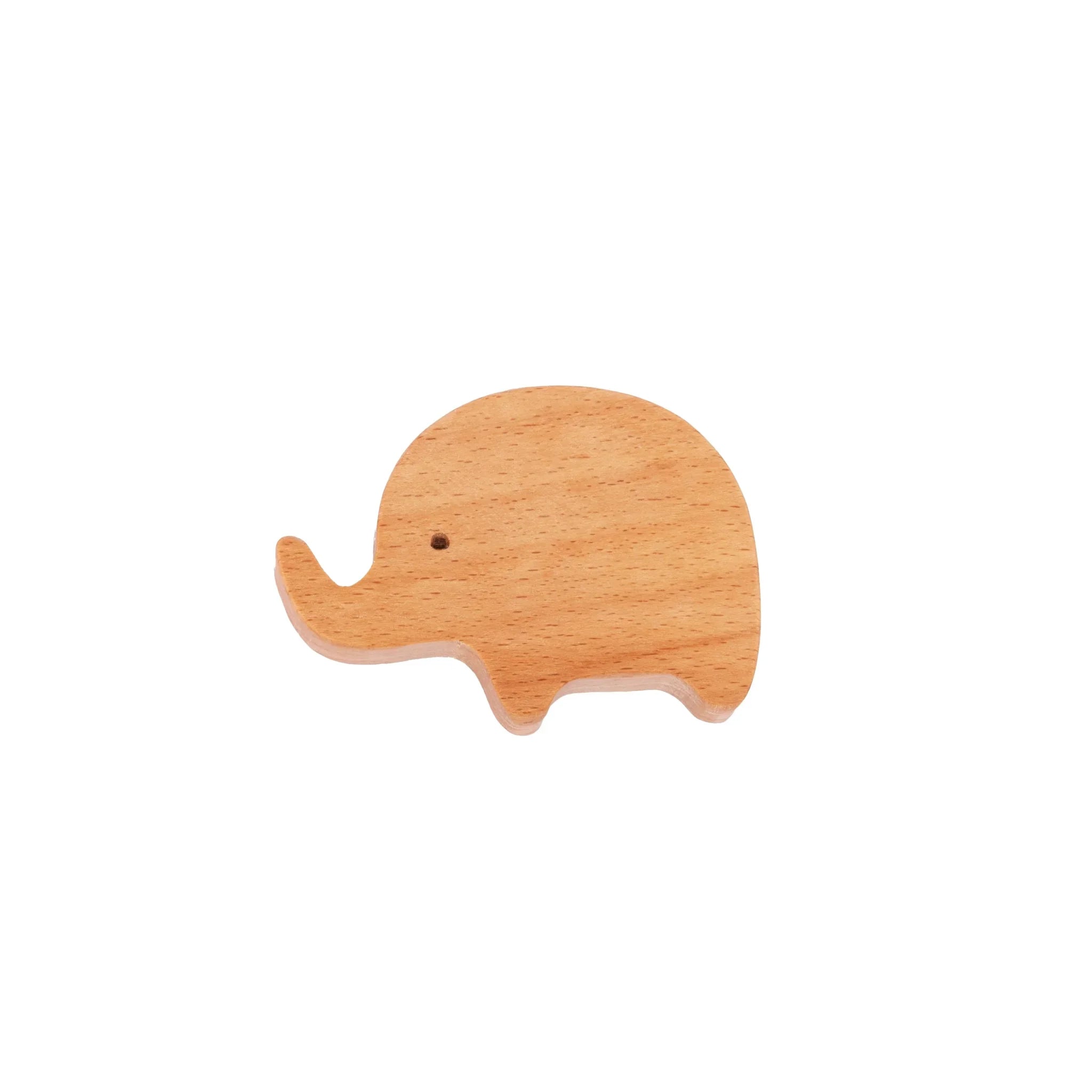 Mantara Elephant Wooden Knob W-0024 is a modern wooden knob and wall hook in brushed beige finish, ideal for kids’ rooms, drawers, and cabinets.