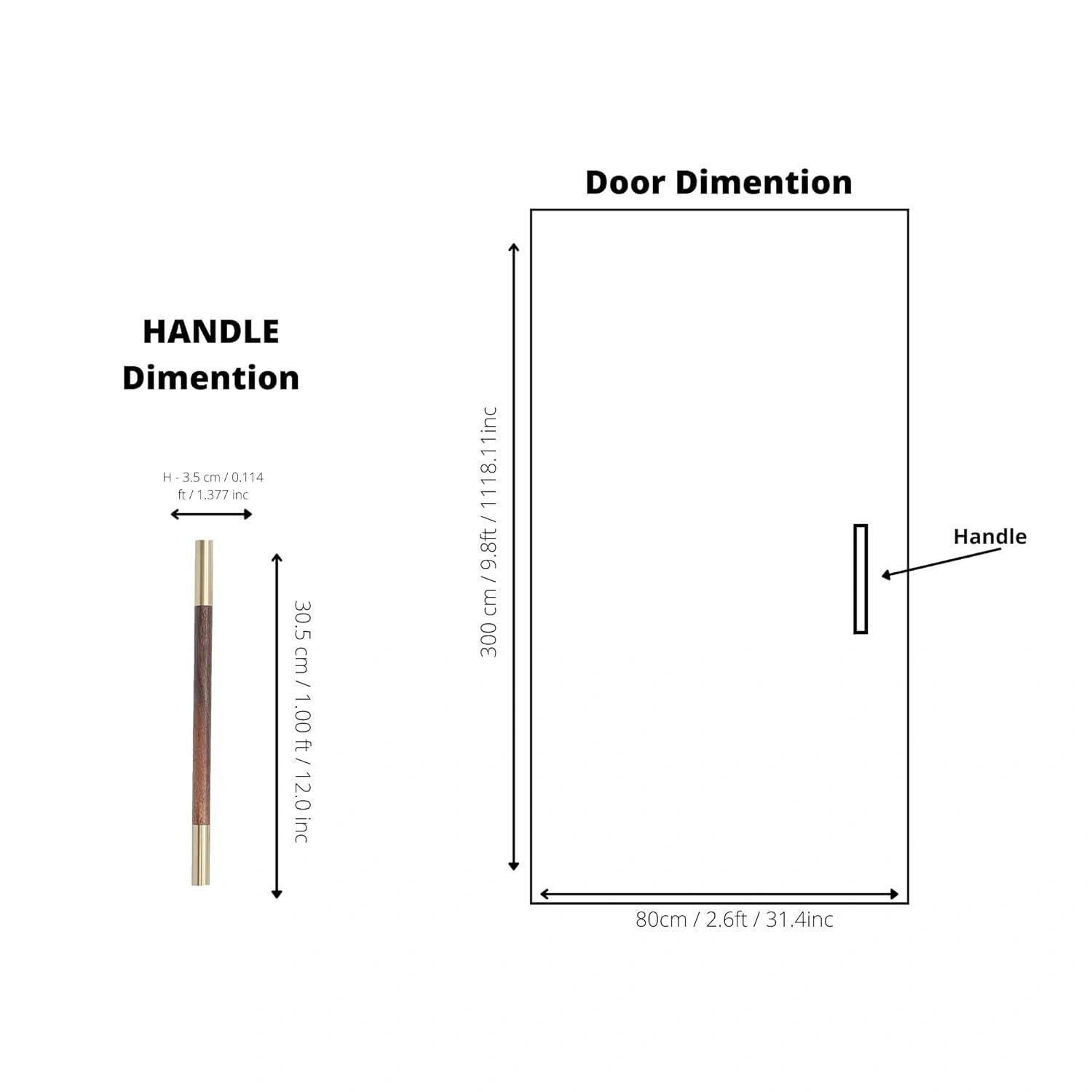 Mantara Elm Handle W-0004-H is a natural wood handle in brown with brushed brass finish, ideal for doors & furniture.