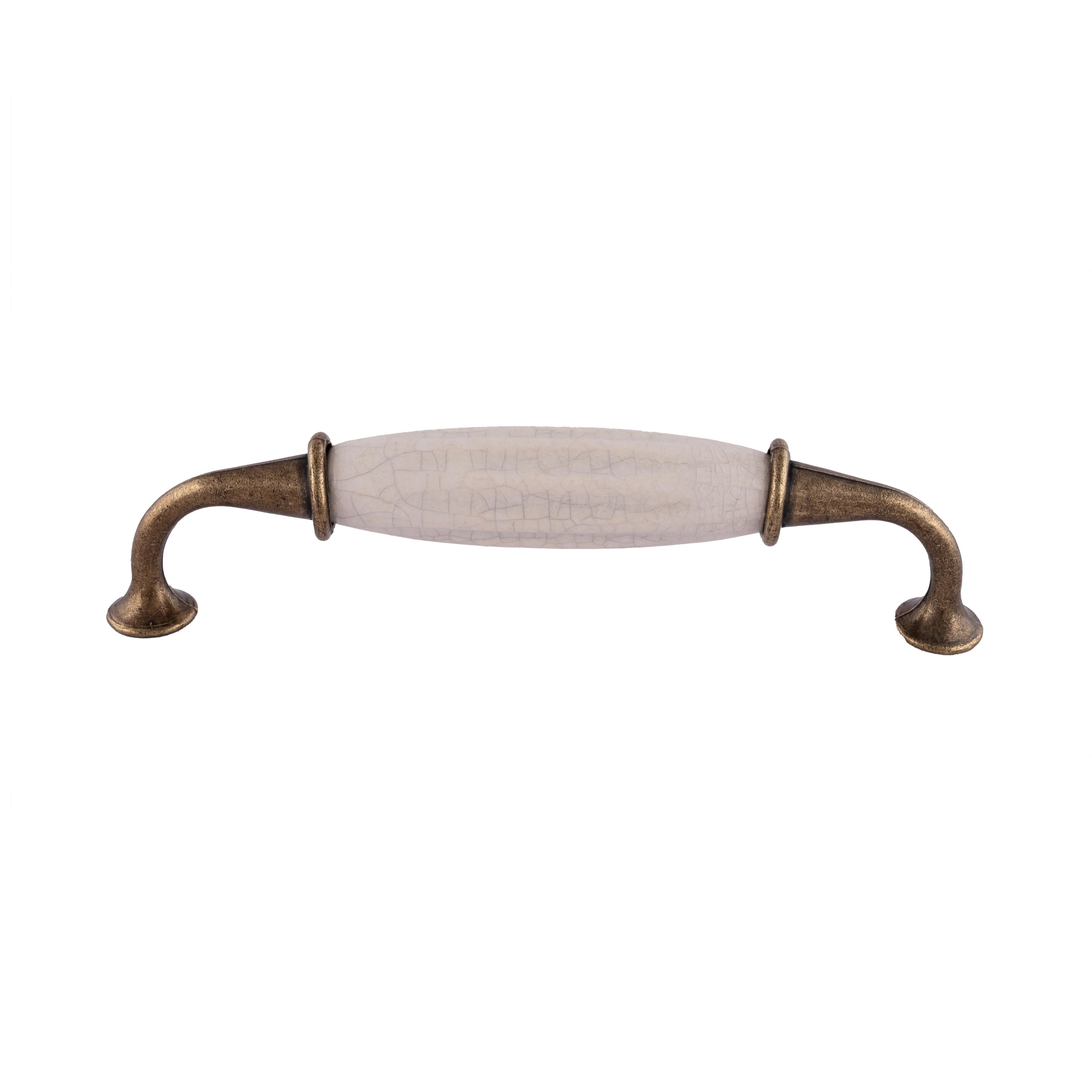 The Mantara CR-0007 Empire Knob is a traditional zinc and ceramic handle in white with a polished finish, ideal for wardrobes and cabinets.