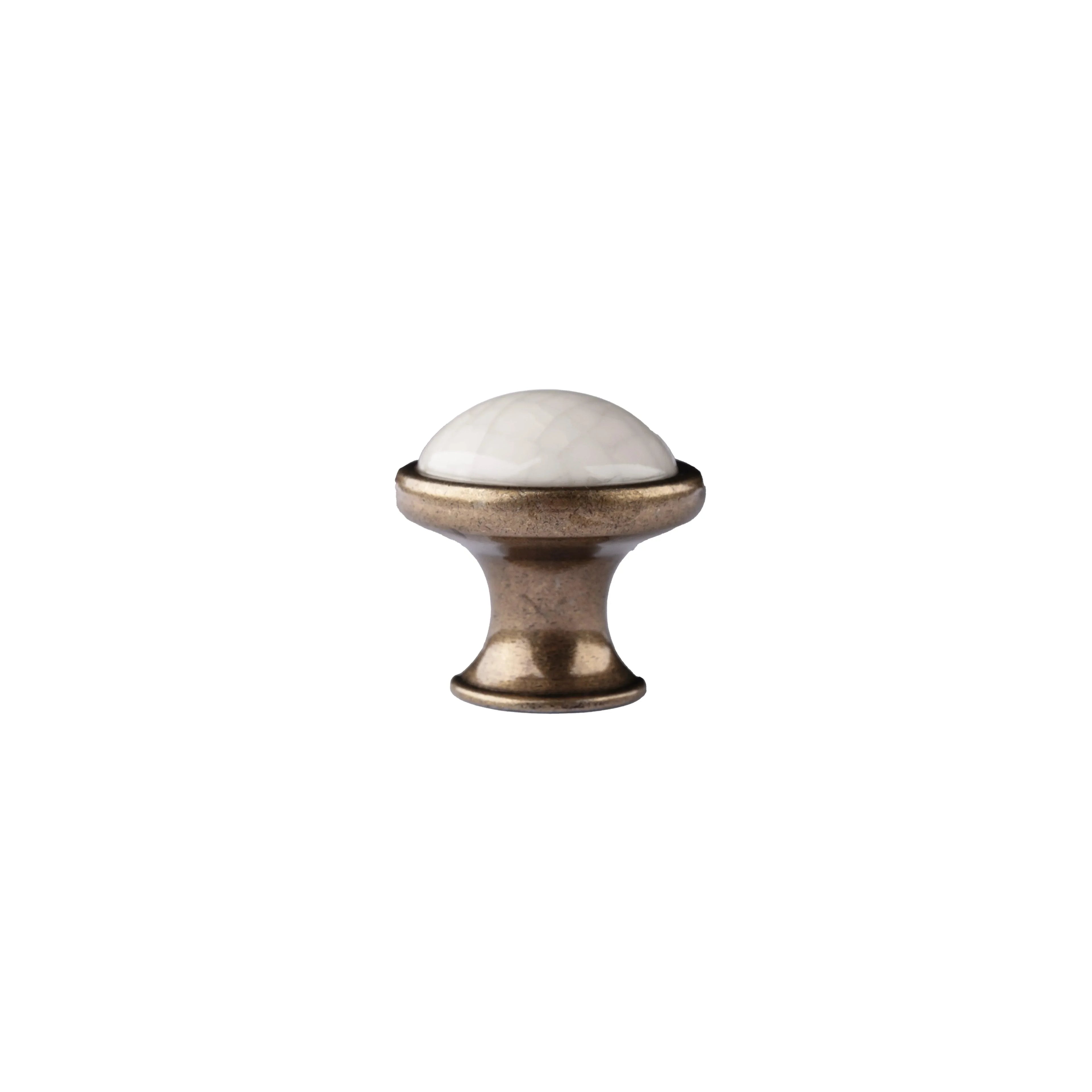 The Mantara CR-0007 Empire Knob is a traditional zinc and ceramic handle in white with a polished finish, ideal for wardrobes and cabinets.