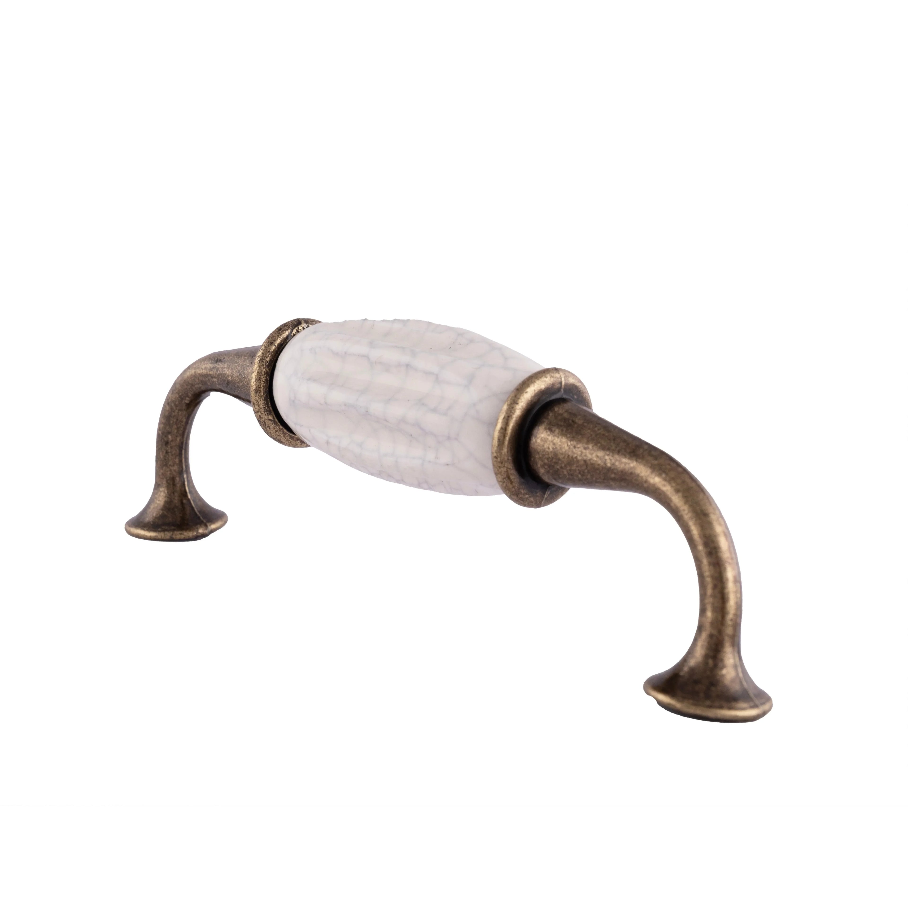 The Mantara CR-0007 Empire Knob is a traditional zinc and ceramic handle in white with a polished finish, ideal for wardrobes and cabinets.