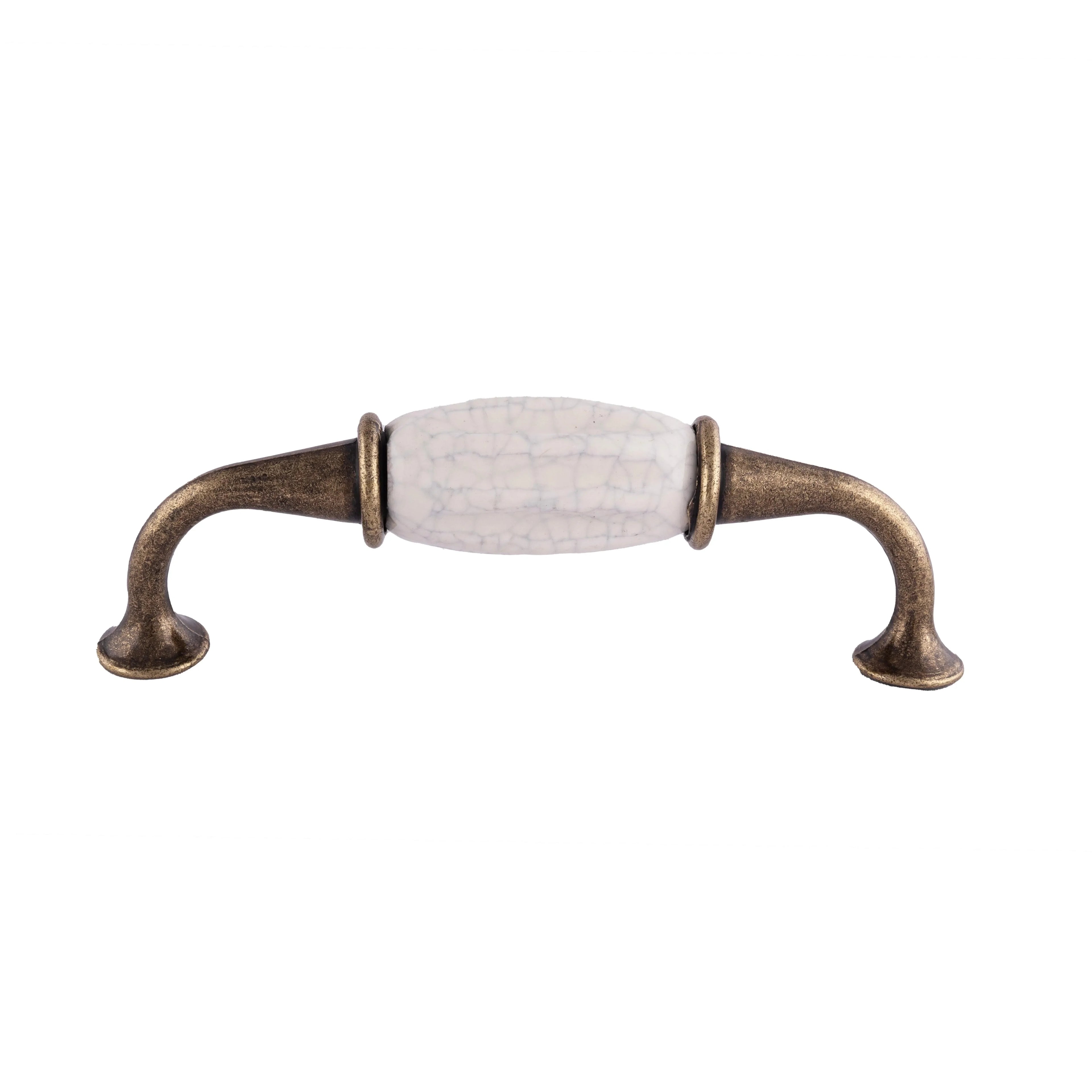 The Mantara CR-0007 Empire Knob is a traditional zinc and ceramic handle in white with a polished finish, ideal for wardrobes and cabinets.